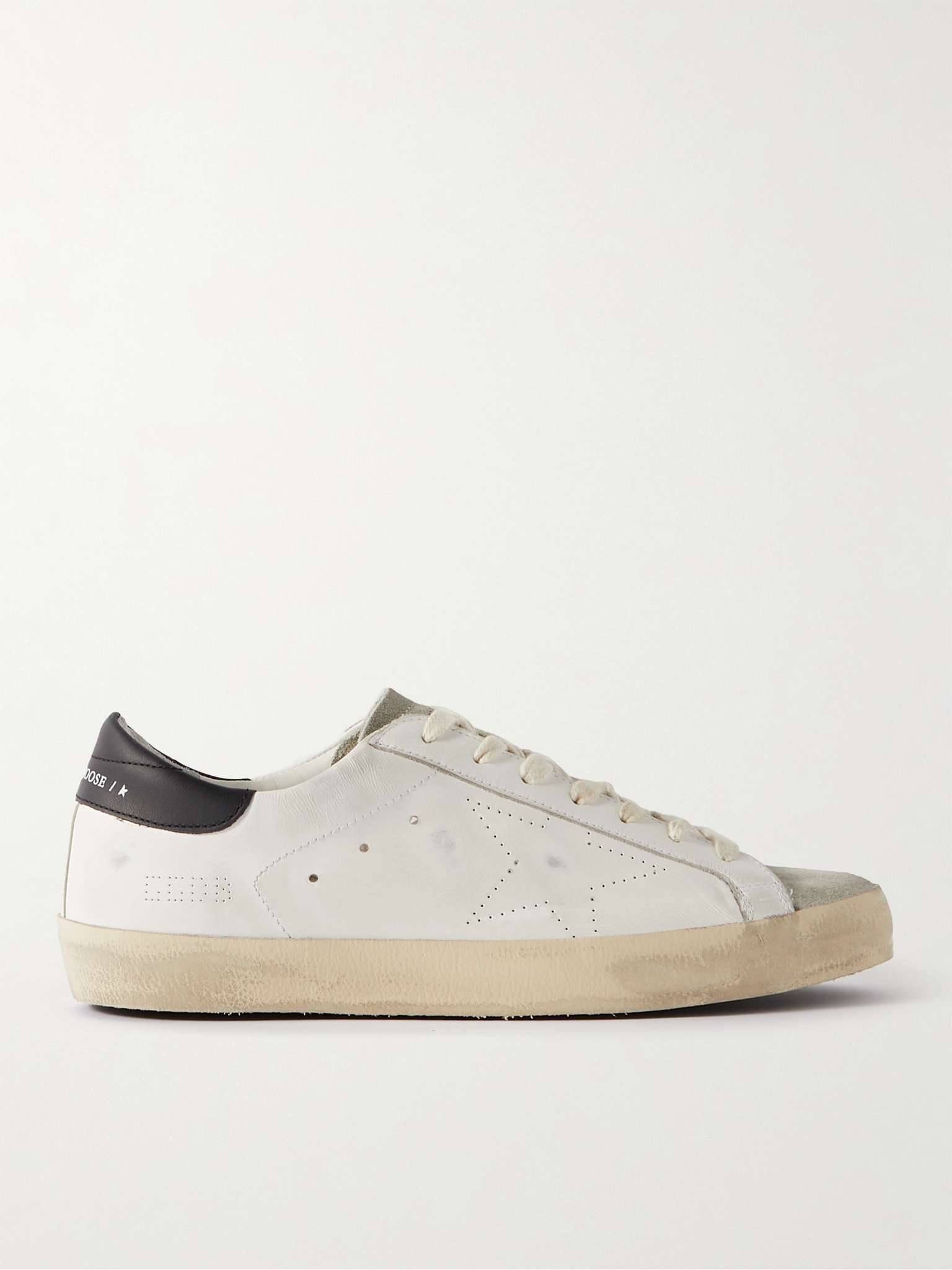 Golden Goose Superstar Distressed Leather and Suede Sneakers REVERSIBLE