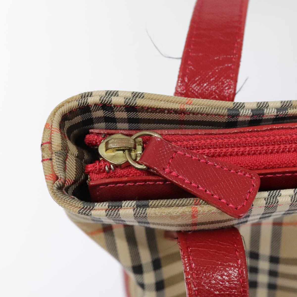 Burberry Nova Check Tote Bag Canvas Leather Beige Gold - 16