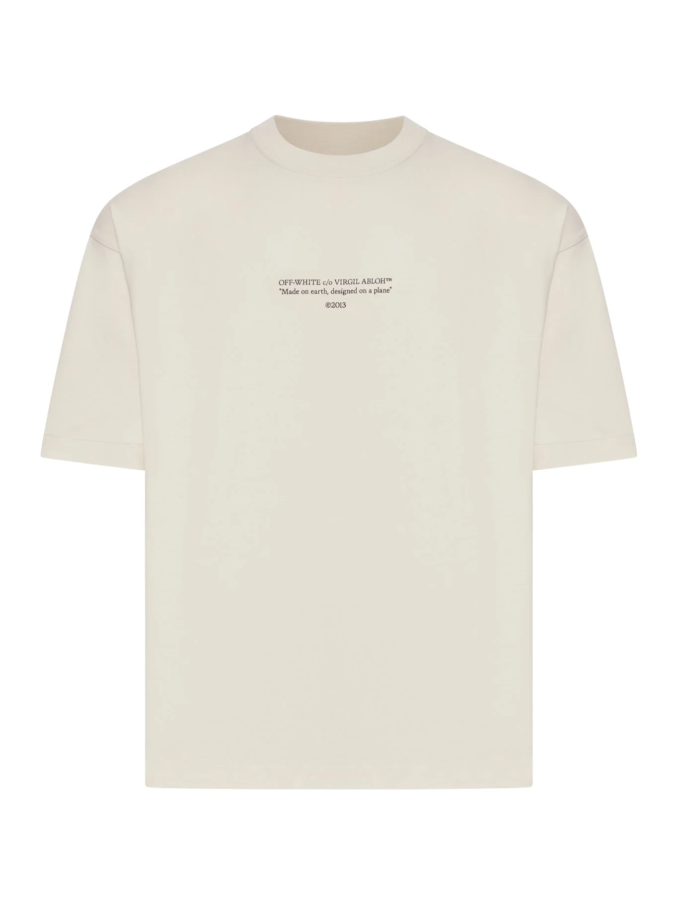 CREW NECK COTTON STATEMENT T-SHIRT - 1