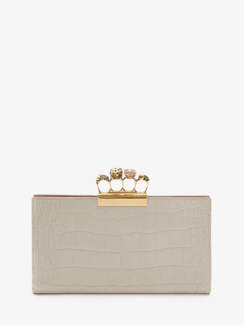Jewelled Flat Pouch in Ivory 3
