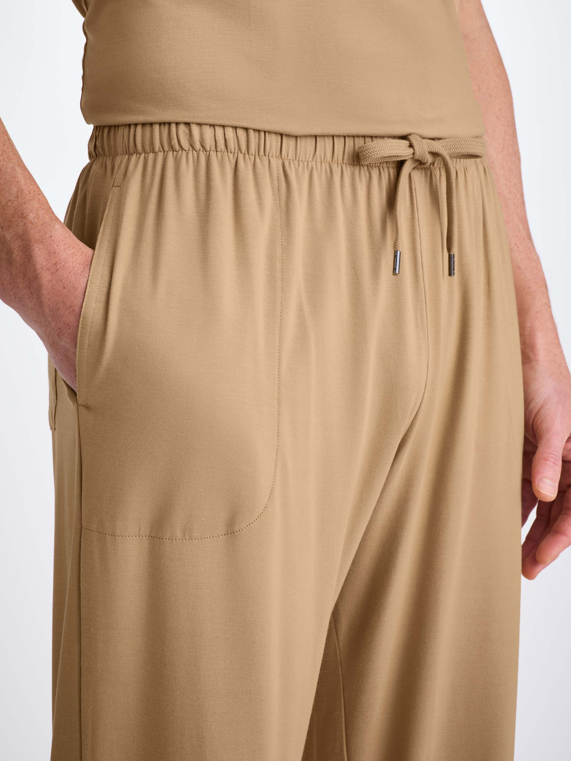 Men's Lounge Pants Basel Micro Modal Stretch Camel - 5