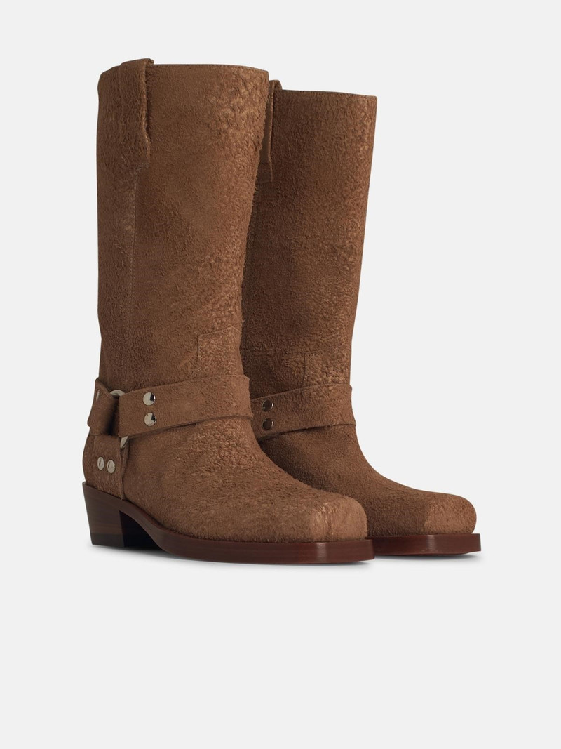 PARIS TEXAS 'ROXY' BEIGE SUEDE BOOTS outlook