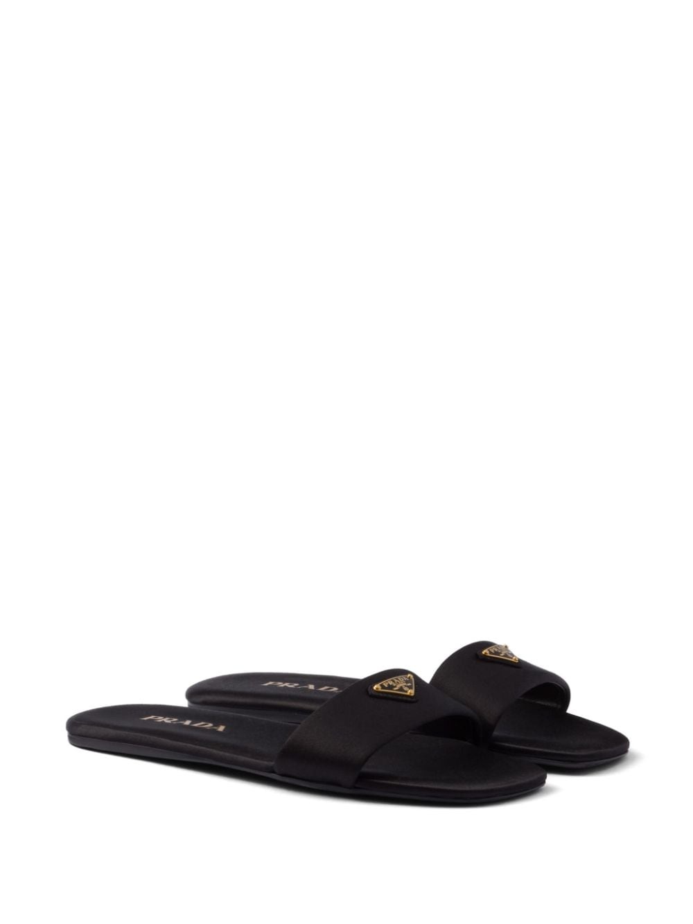 triangle-logo satin slides - 2