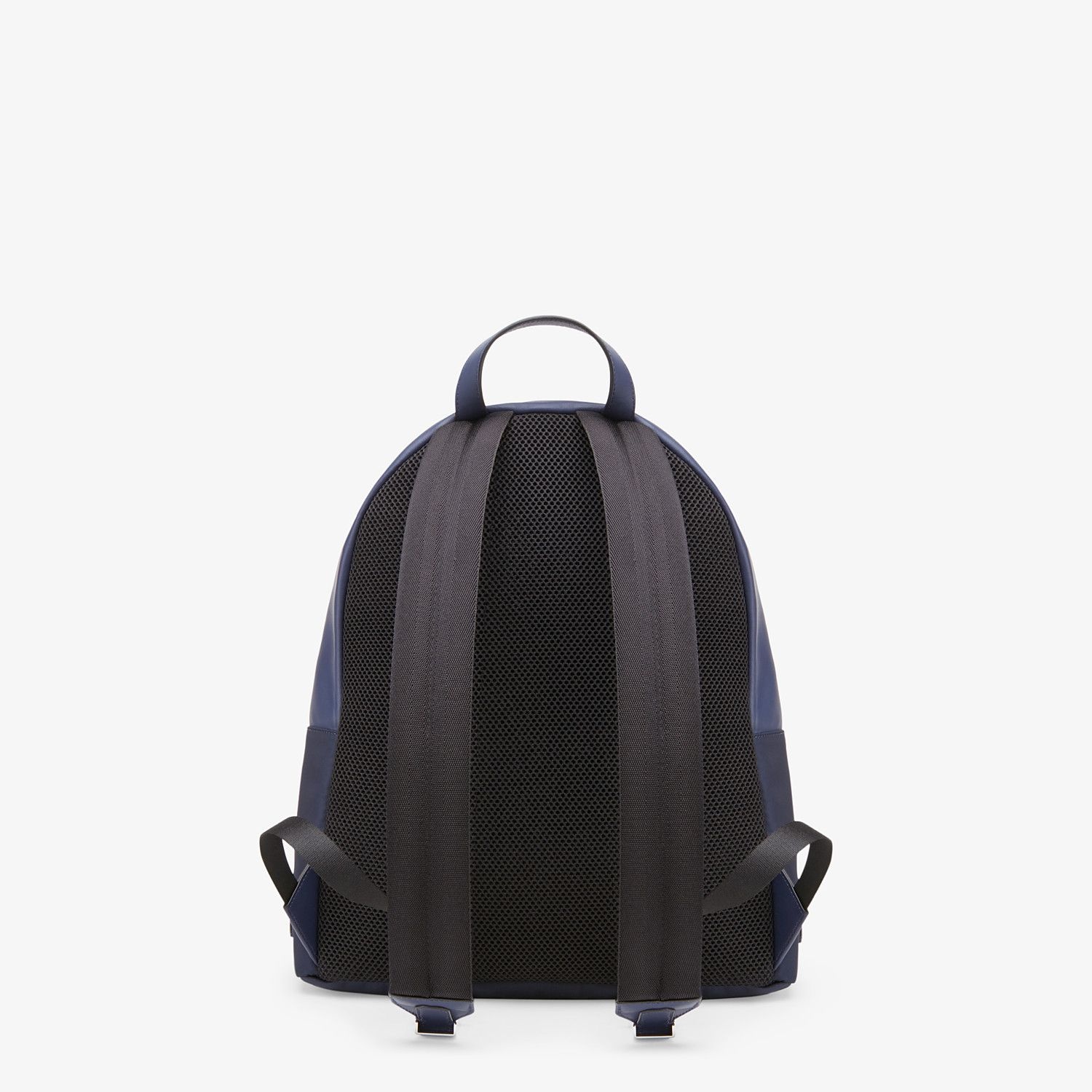 Blue nylon and leather backpack - 3