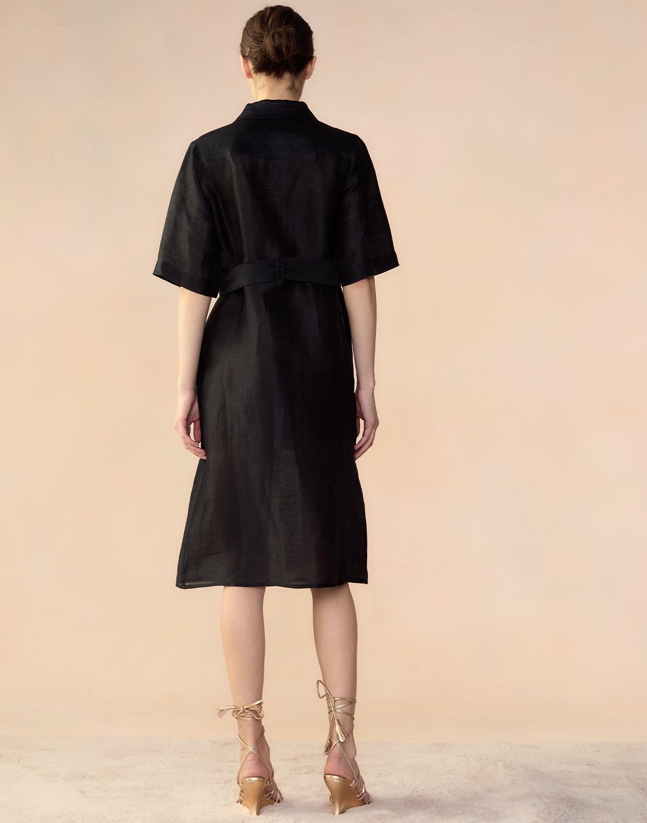 Lisbon Silk Linen Shirt Dress - 5
