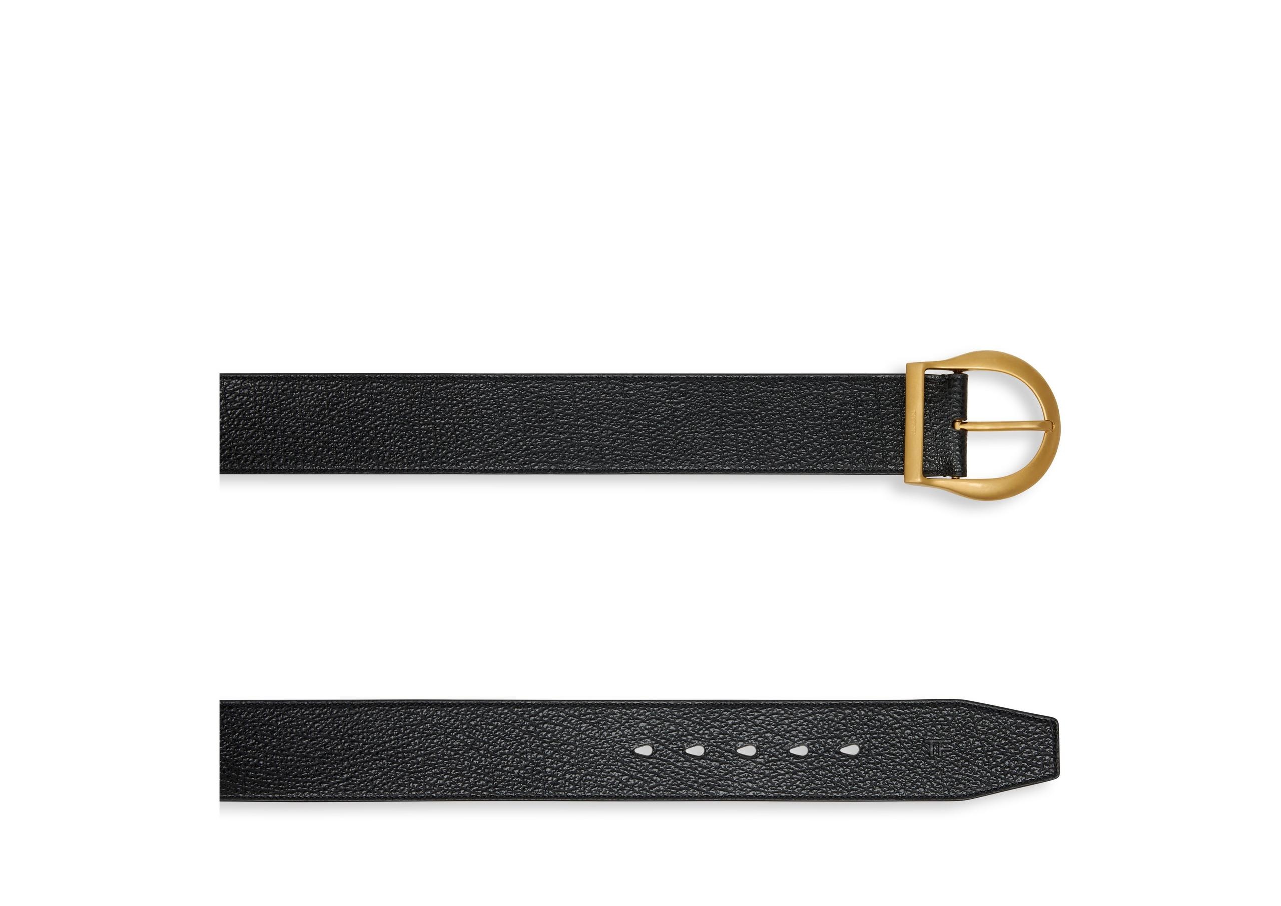 GRAIN LEATHER WESTERN JEANS BELT - 2