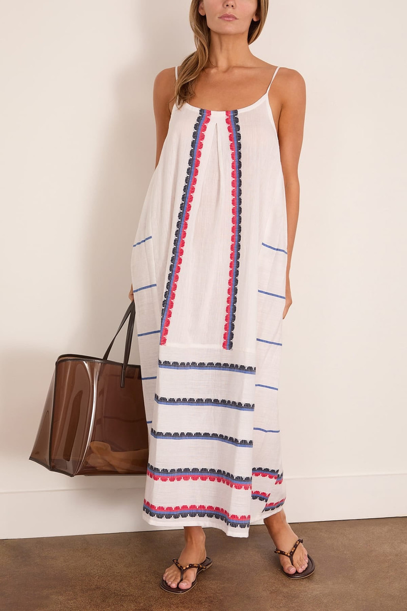 lemlem Nia Slip Dress in Kibebi Marine outlook