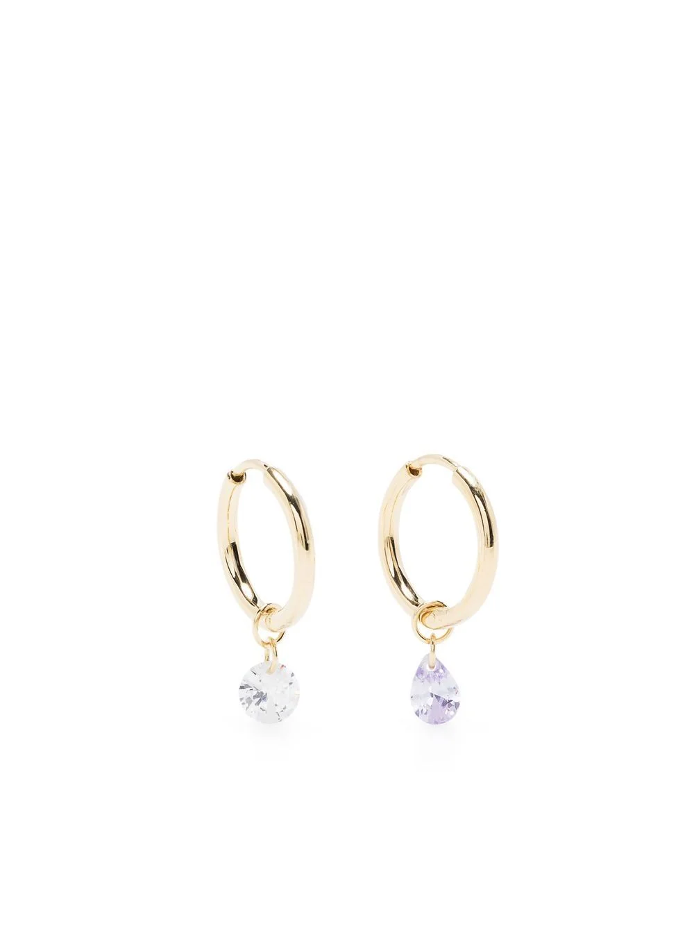 mismatched crystal hoop earrings - 1