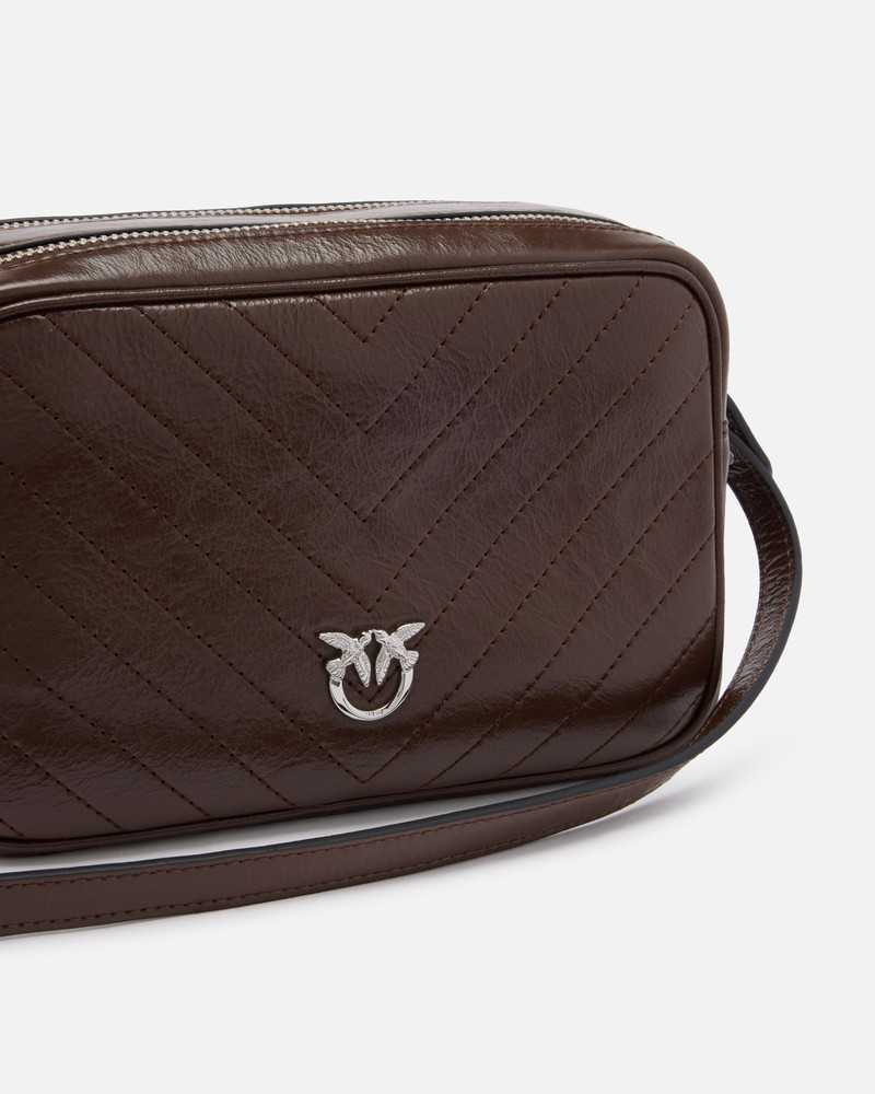 MEDIUM CHEVRON LEATHER CAMERA BAG WITH STRAP 3
