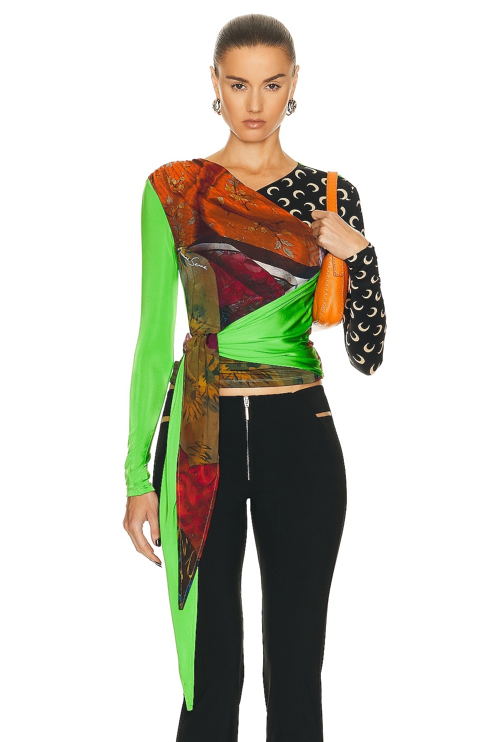 Marine Serre Jersey Body Shelter Draped Wrap Top | forward