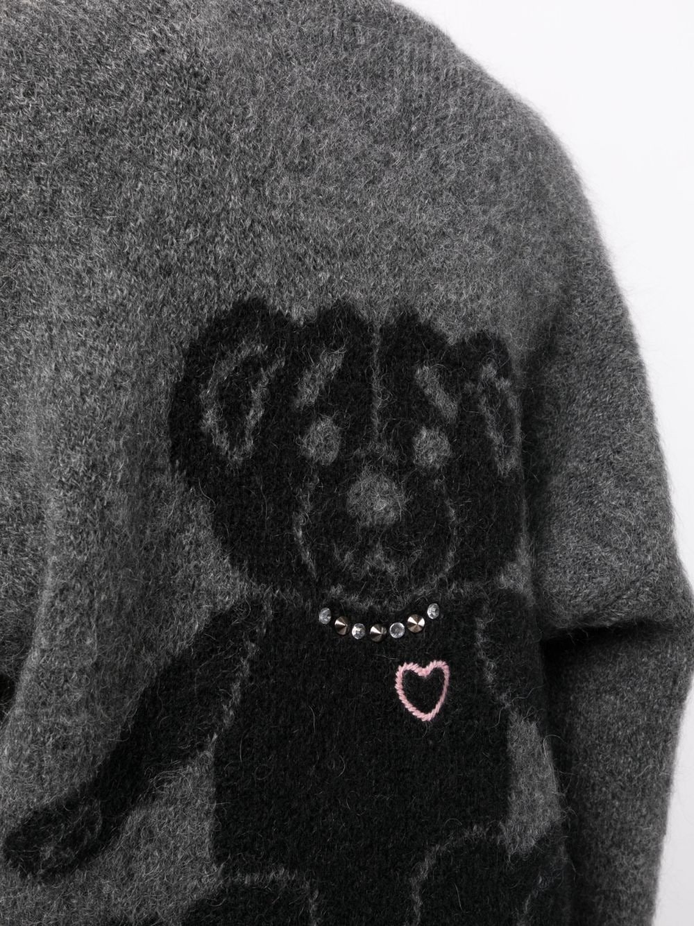 bear-intarsia knitted cardigan - 5