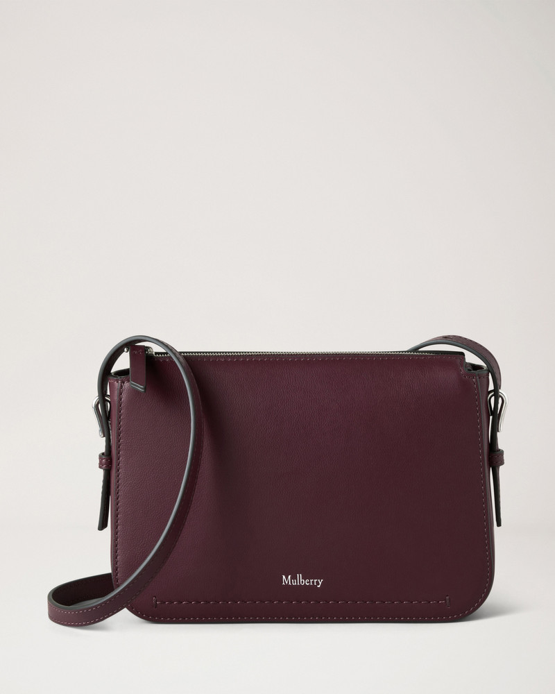 Clovelly Pouch Black Cherry Micro Classic Grain 1
