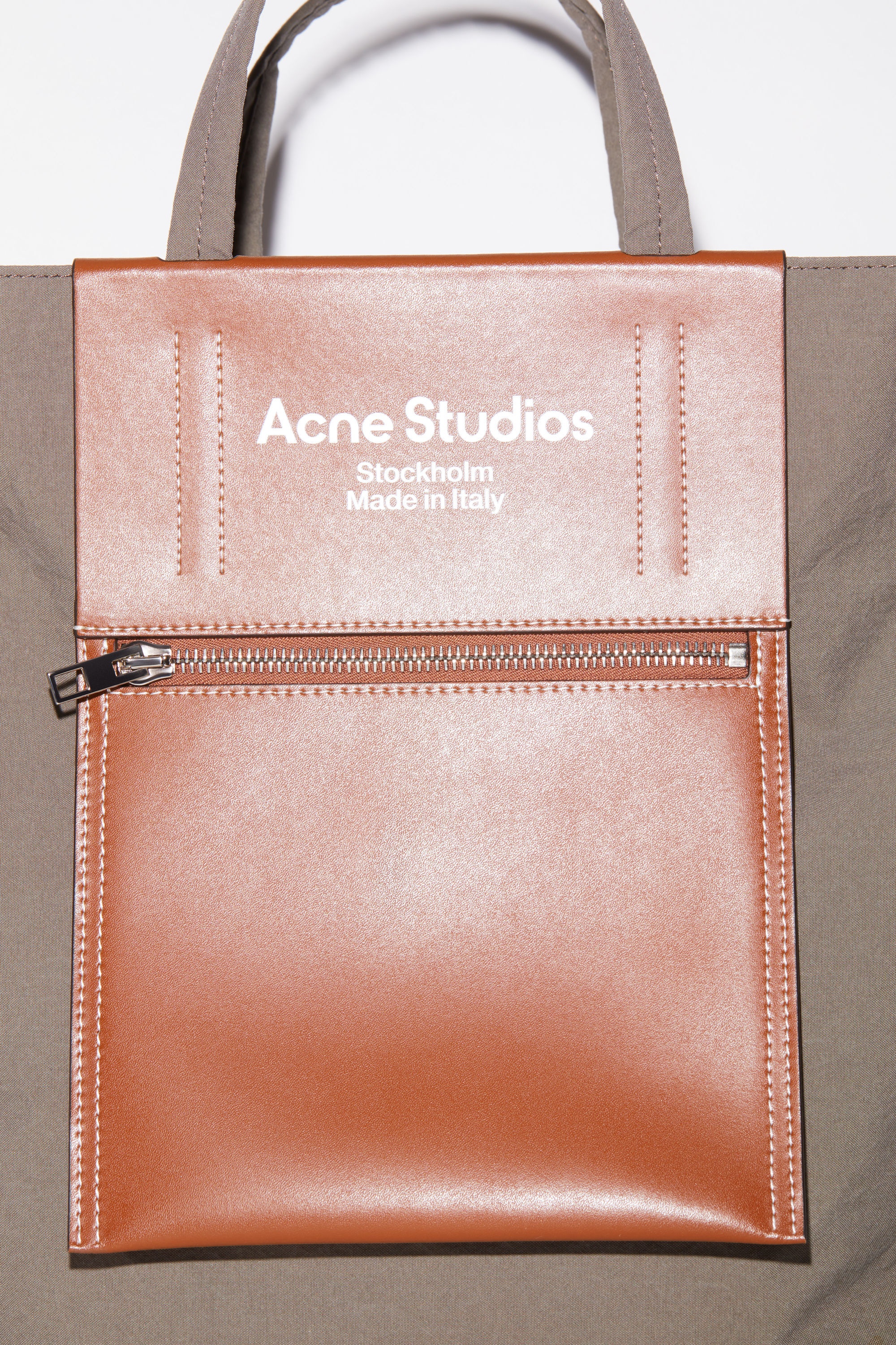 Papery nylon tote bag - Dark brown/dark brown - 7