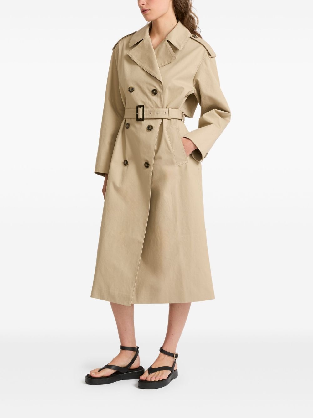 lambskin trench coat - 3