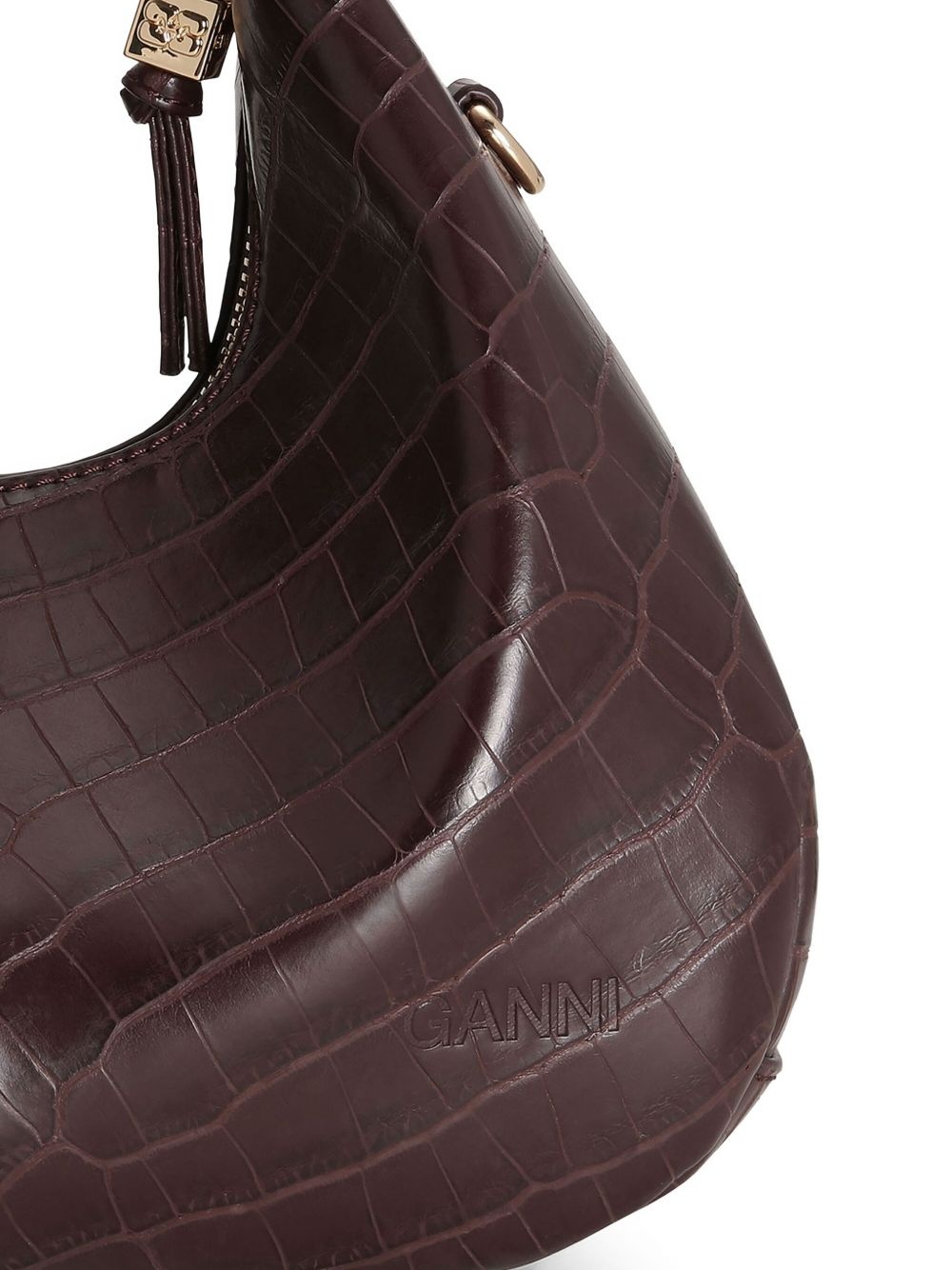 mini croc-embossed leather tote bag - 4