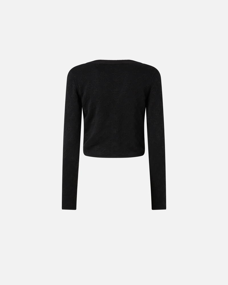 MONOGRAM V-NECK CROPPED CARDIGAN 6