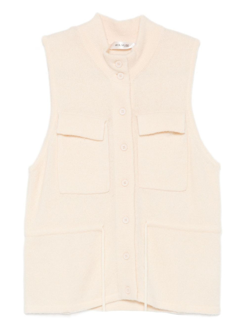 flap-pocket button-up vest 1