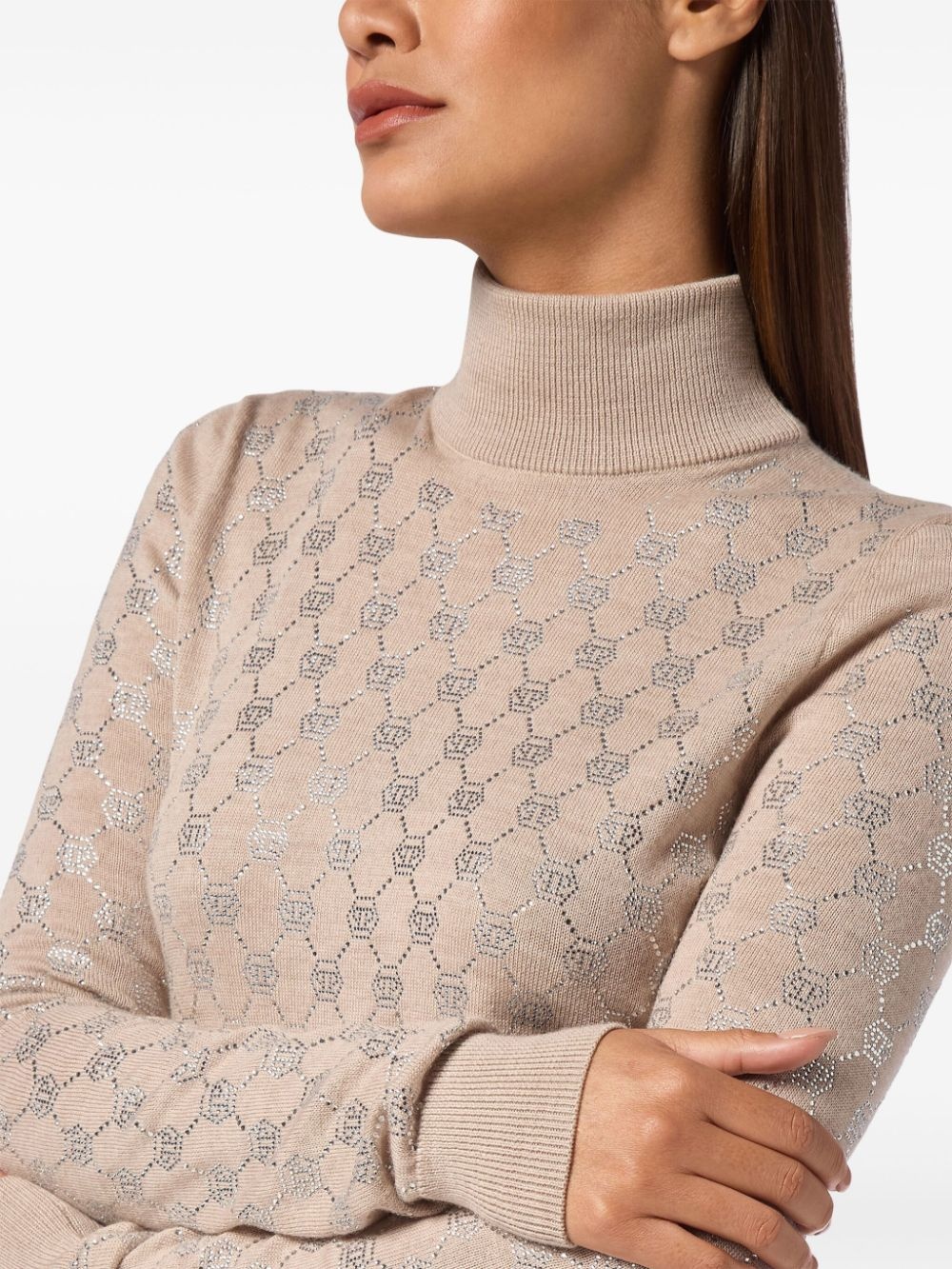monogram crystal-embellished jumper - 3