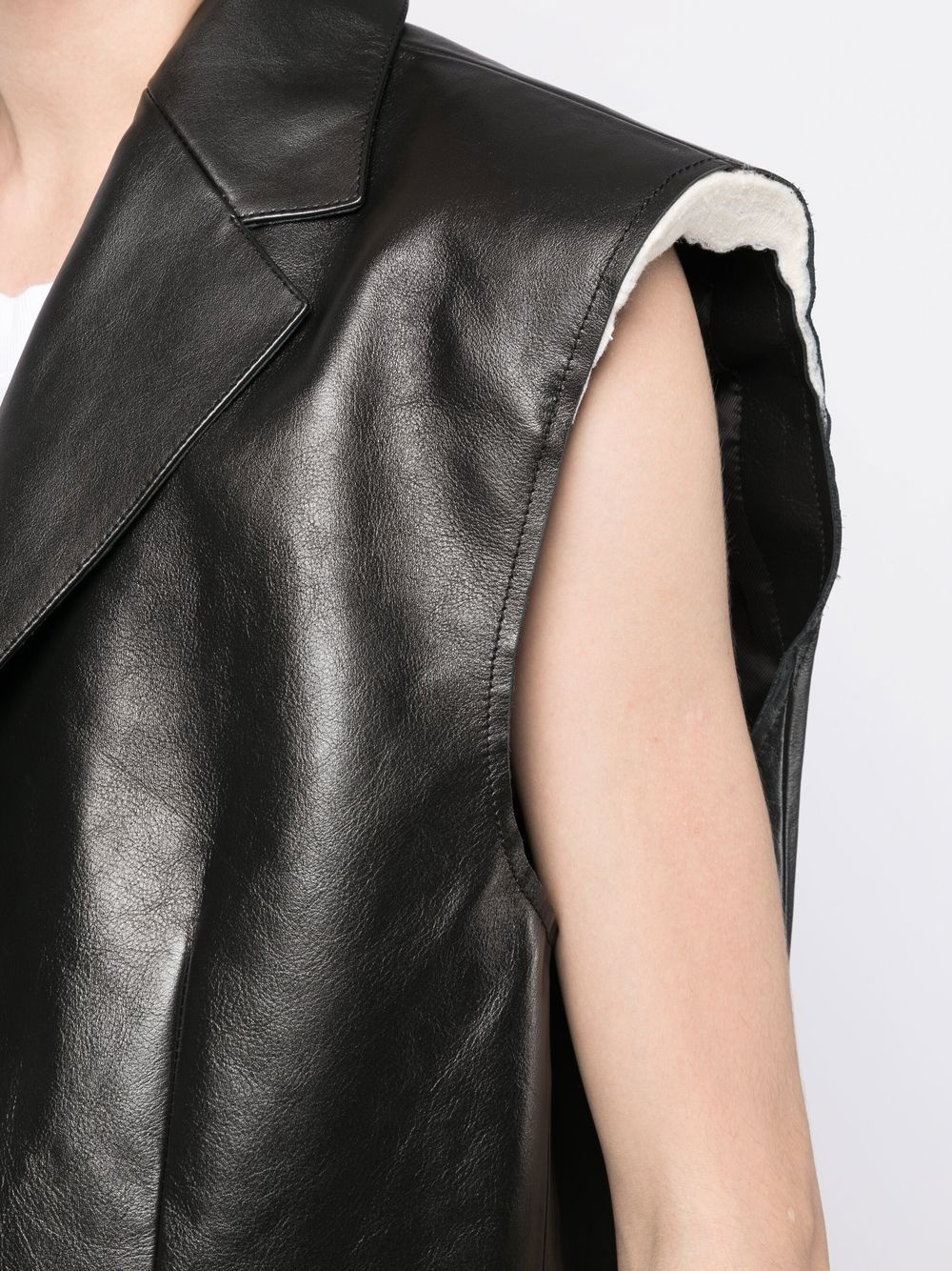 leather sleeveless shirt - 5