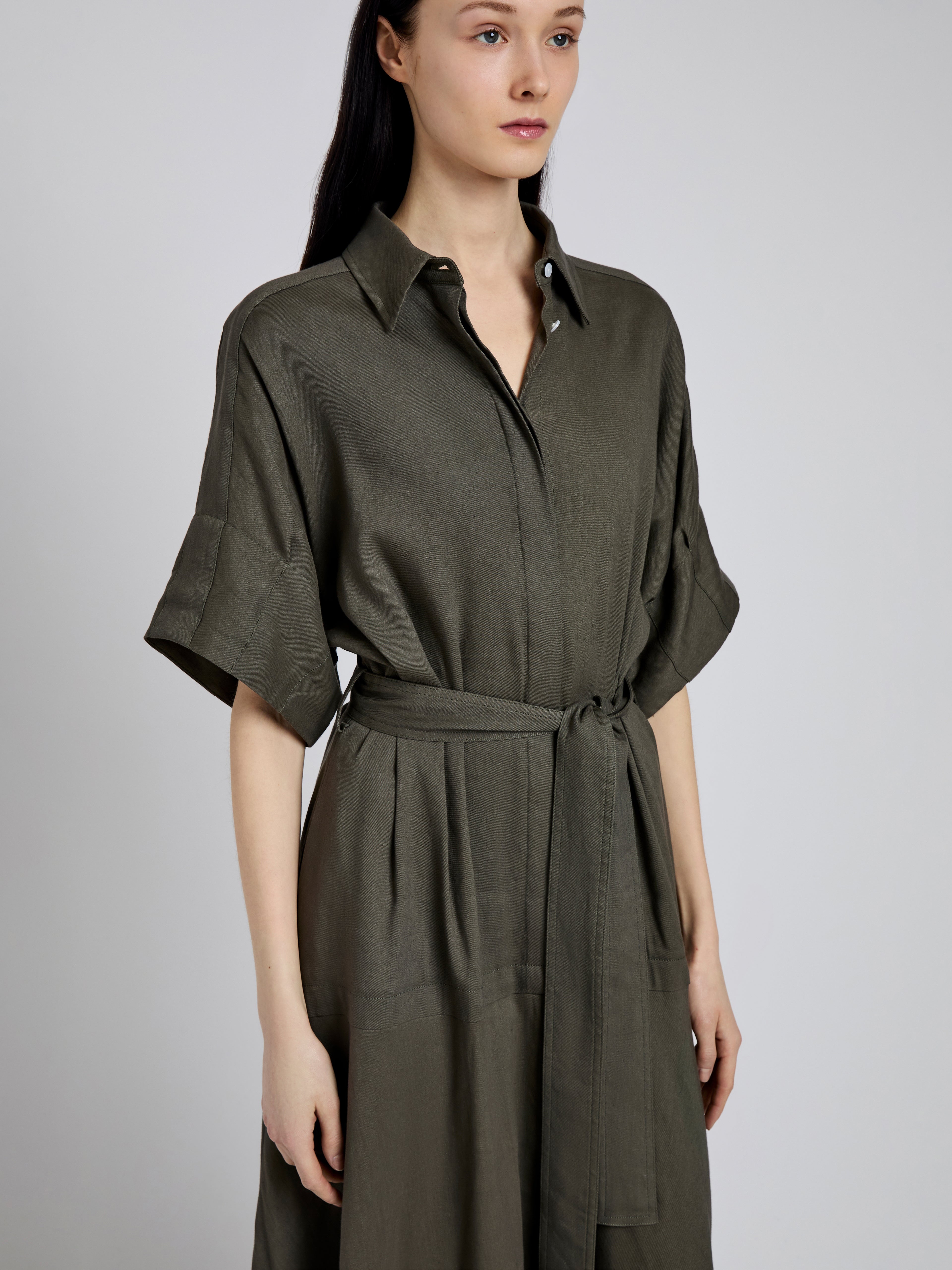 Scottie Dress in Eco Stretch Linen Viscose - 5