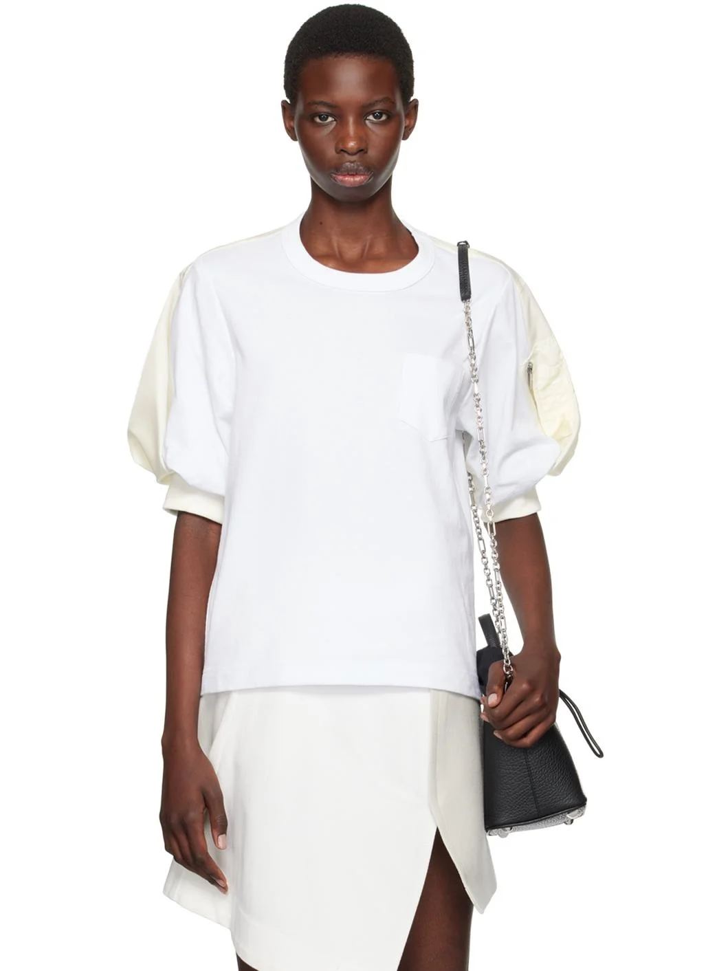 White Puff Sleeve T-Shirt - 1