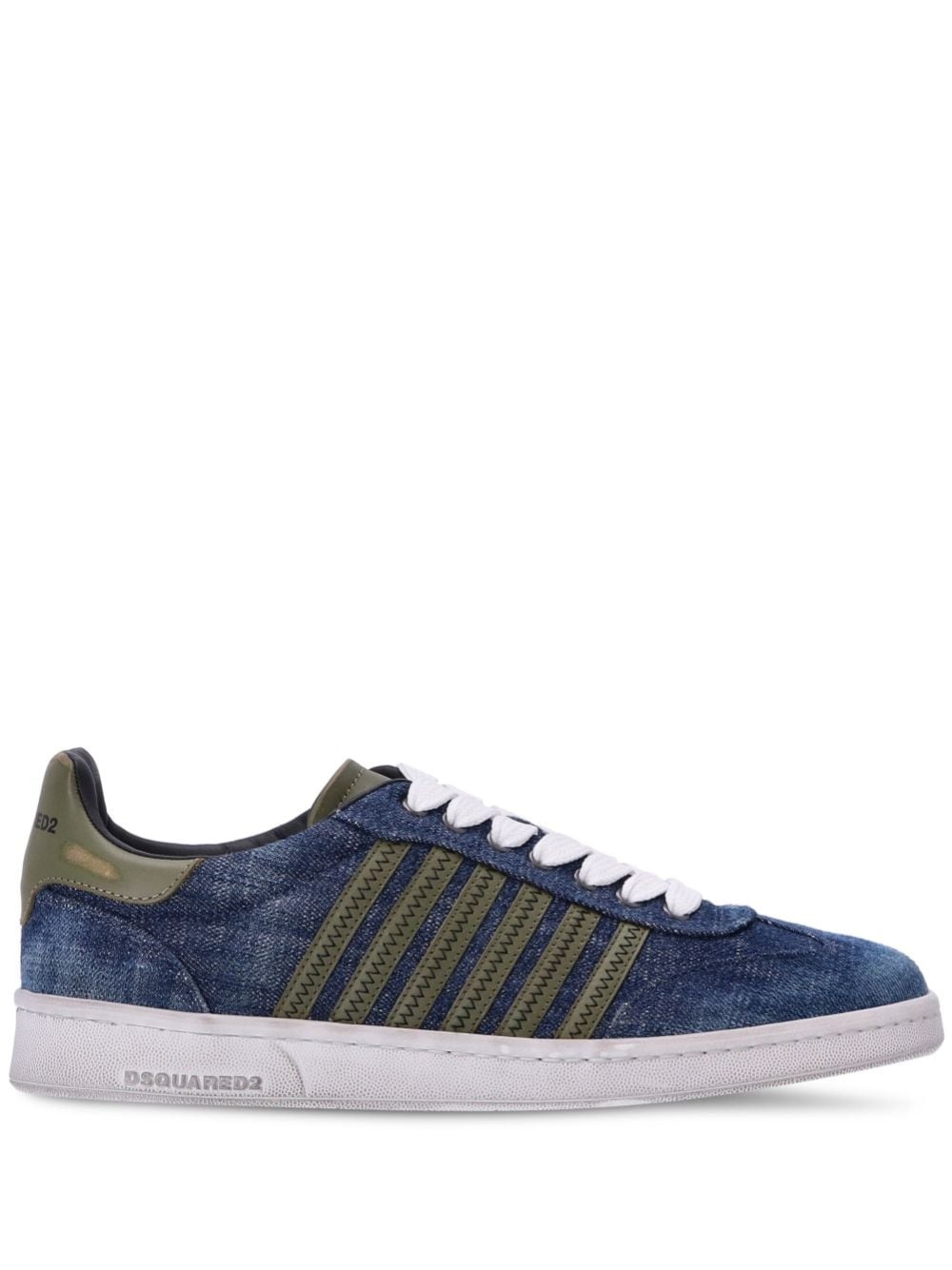 denim lace-up sneakers - 1