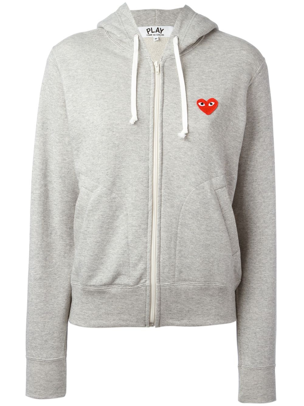 heart-appliqué cotton hoodie - 1