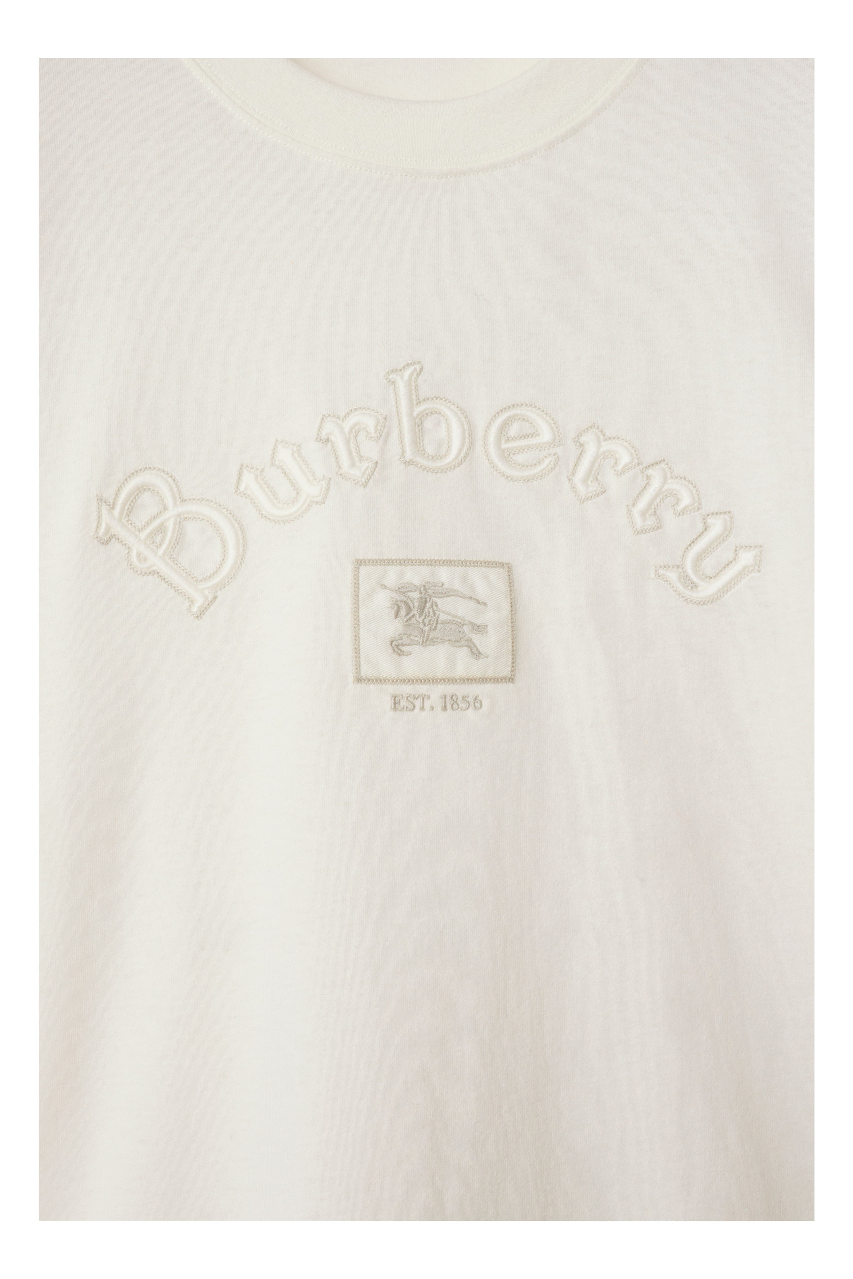burberry Gothic Logo Cotton T-shirt in Chalk White at Nordstrom - 4