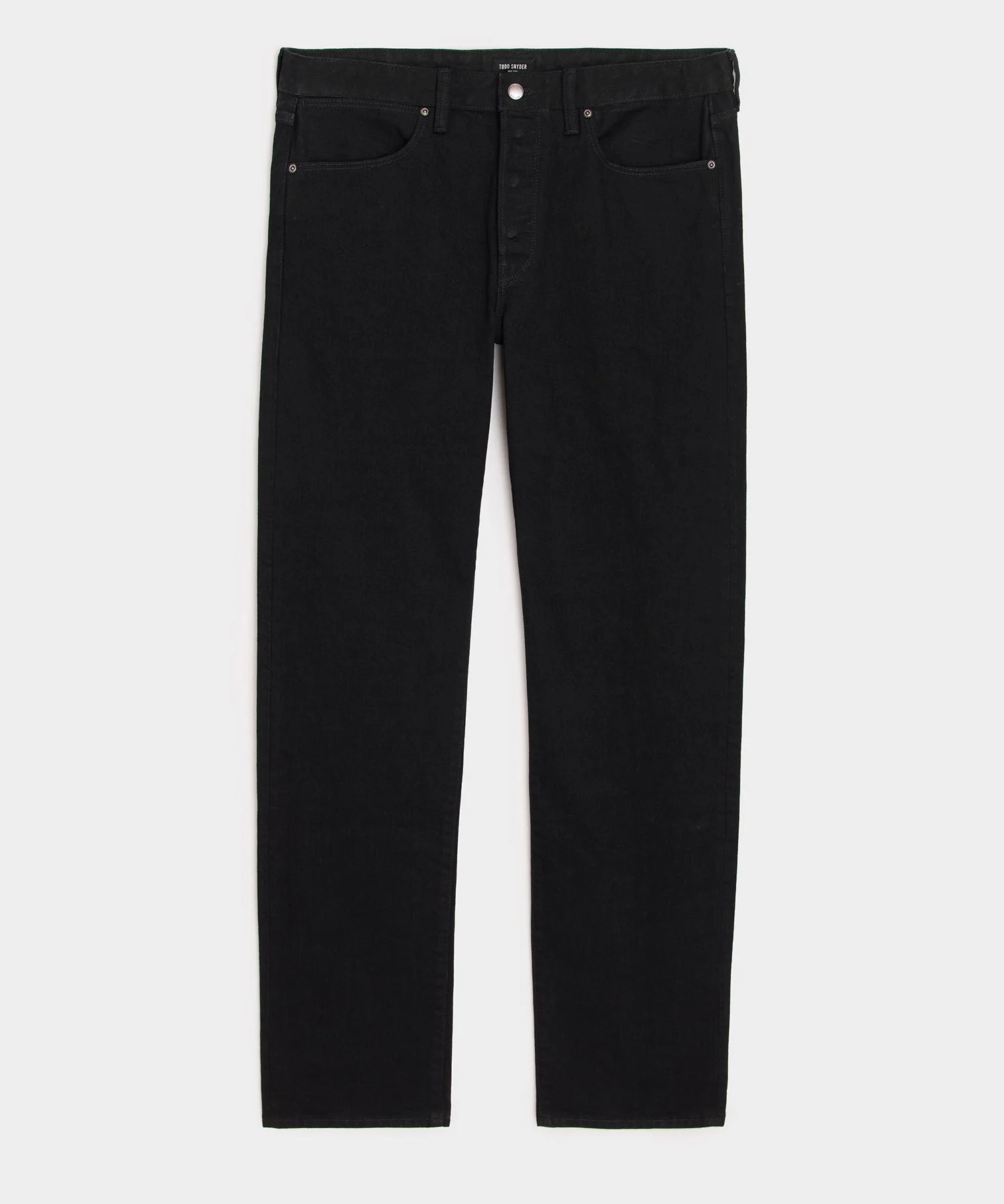 Straight Japanese Selvedge Stretch Jean in Black - 1