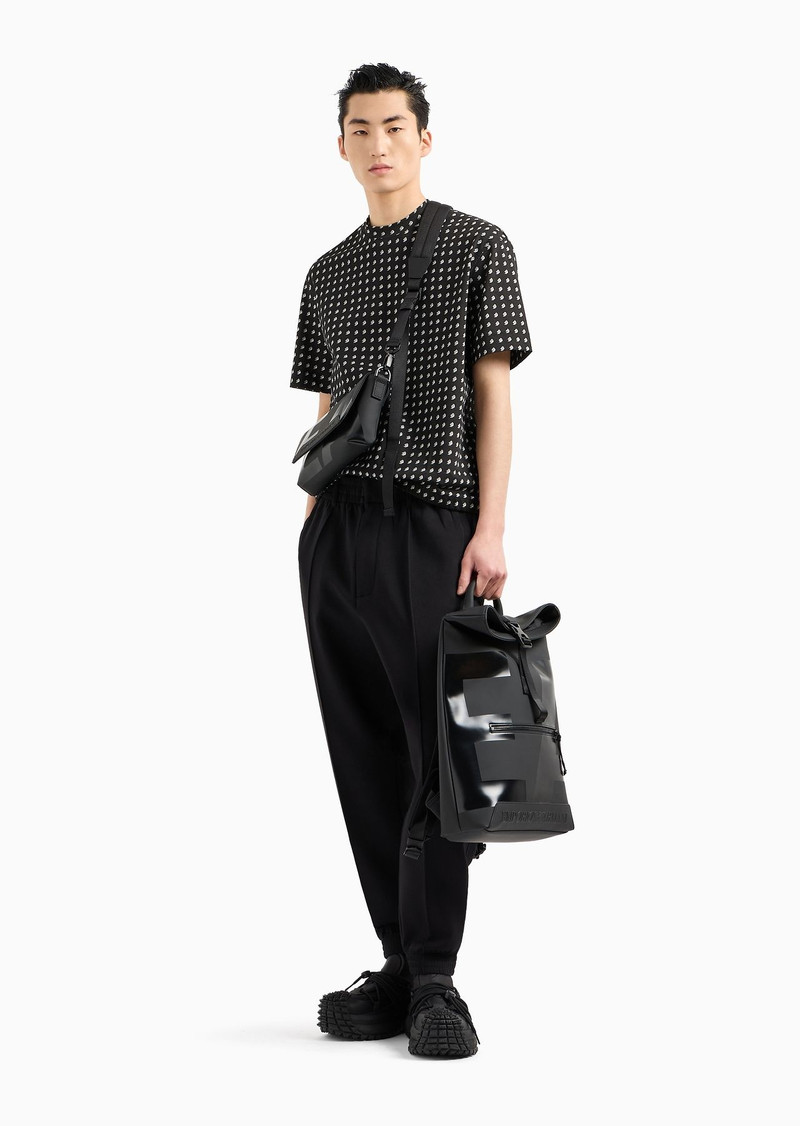 EMPORIO ARMANI Double-jersey trousers with crease and stretch ankle cuffs outlook