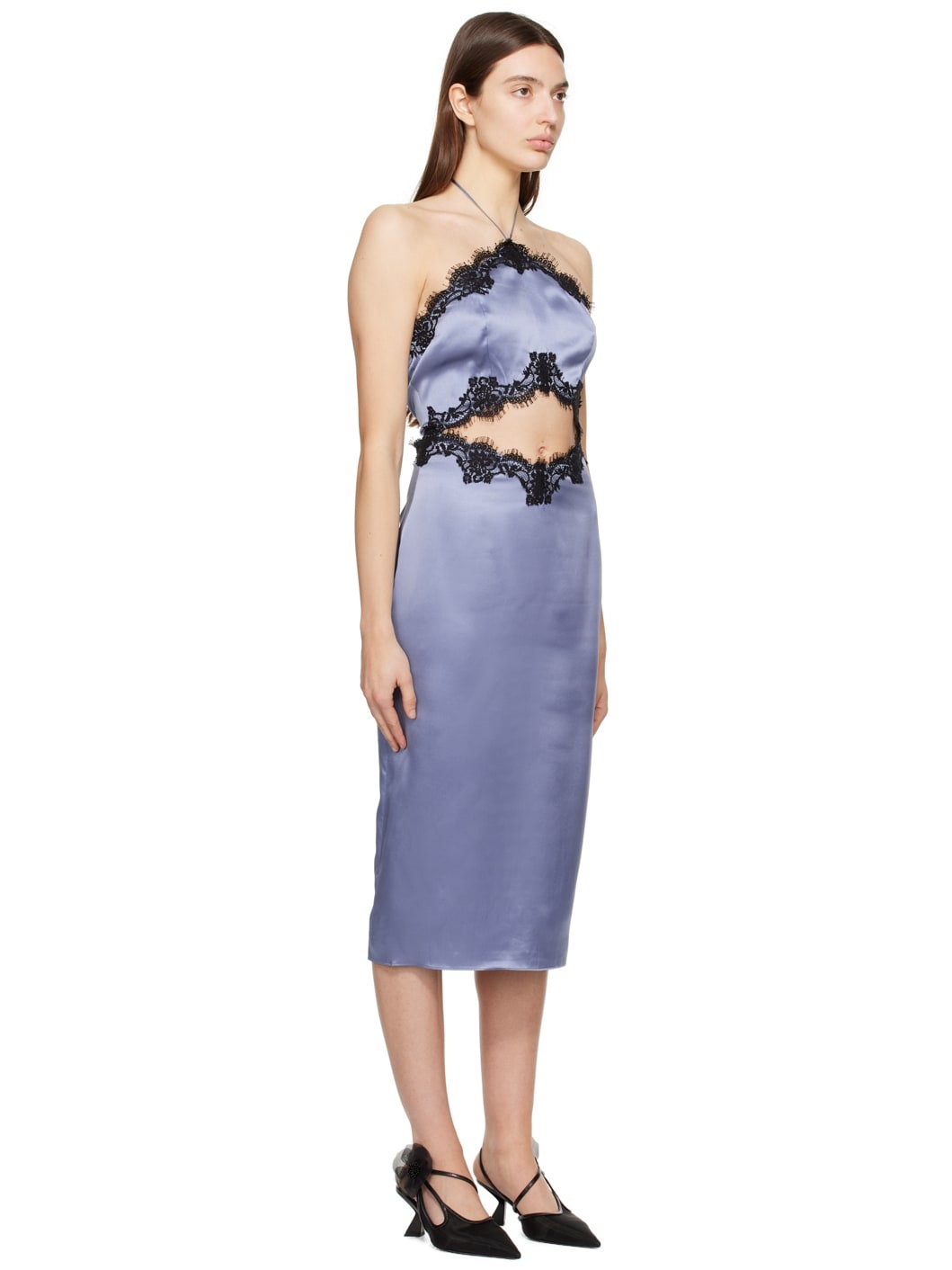 Blue Halter Midi Dress - 2