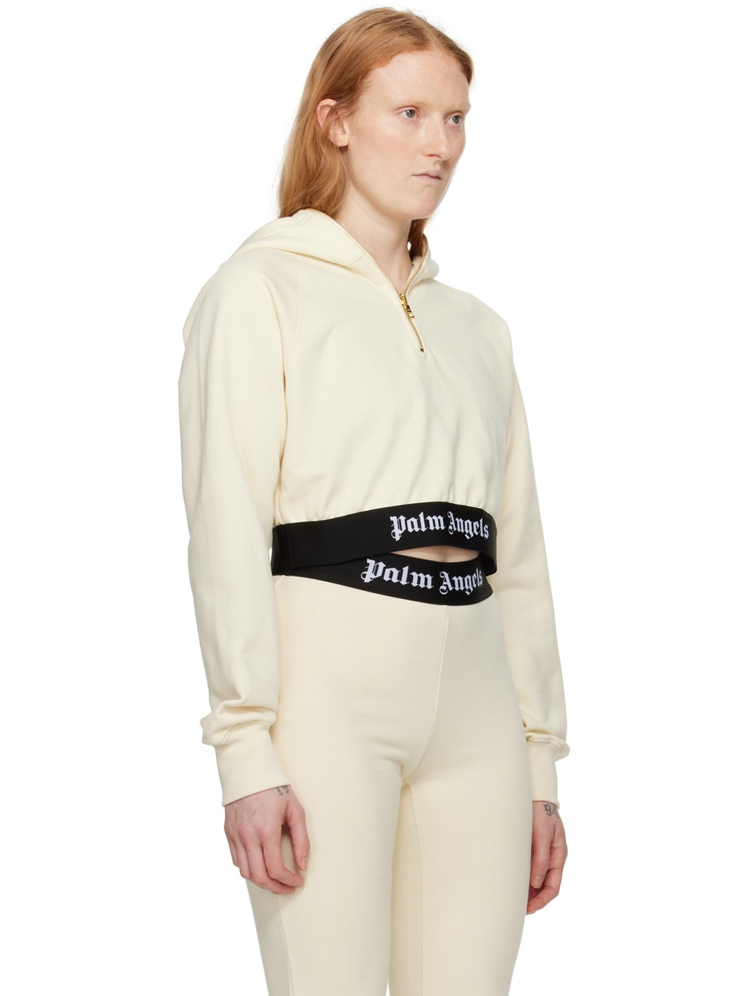 Off-White Half-Zip Hoodie - 2