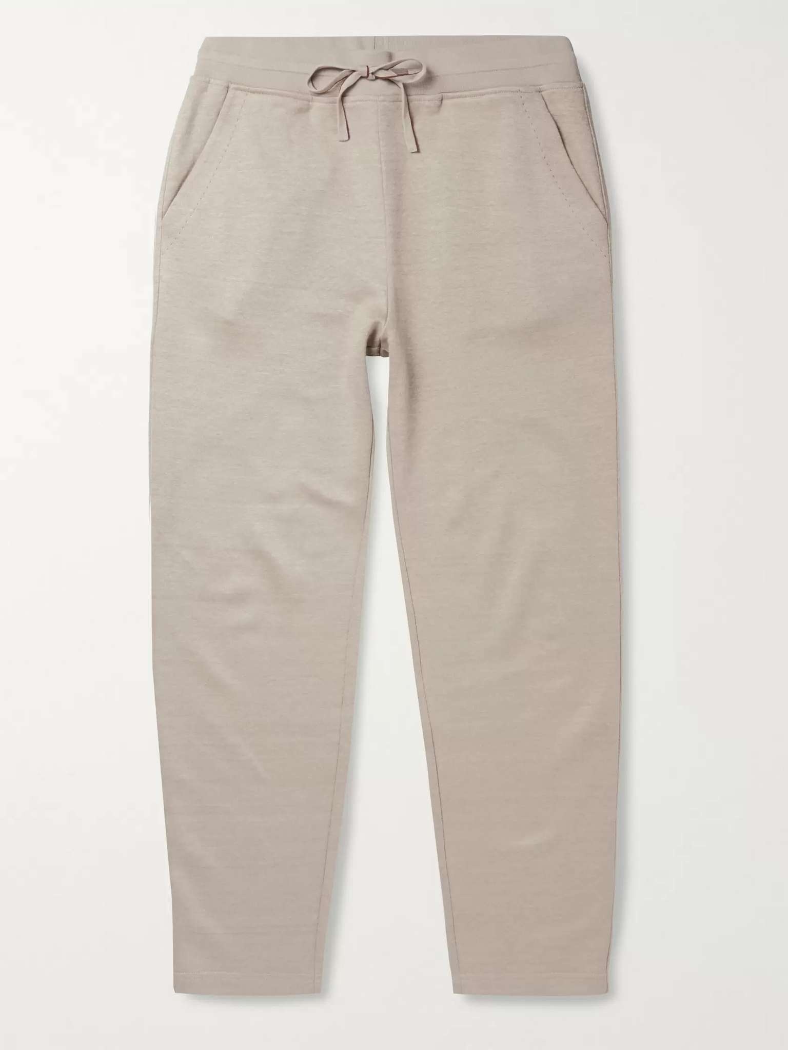 Tapered Stretch Linen-Blend Sweatpants - 1