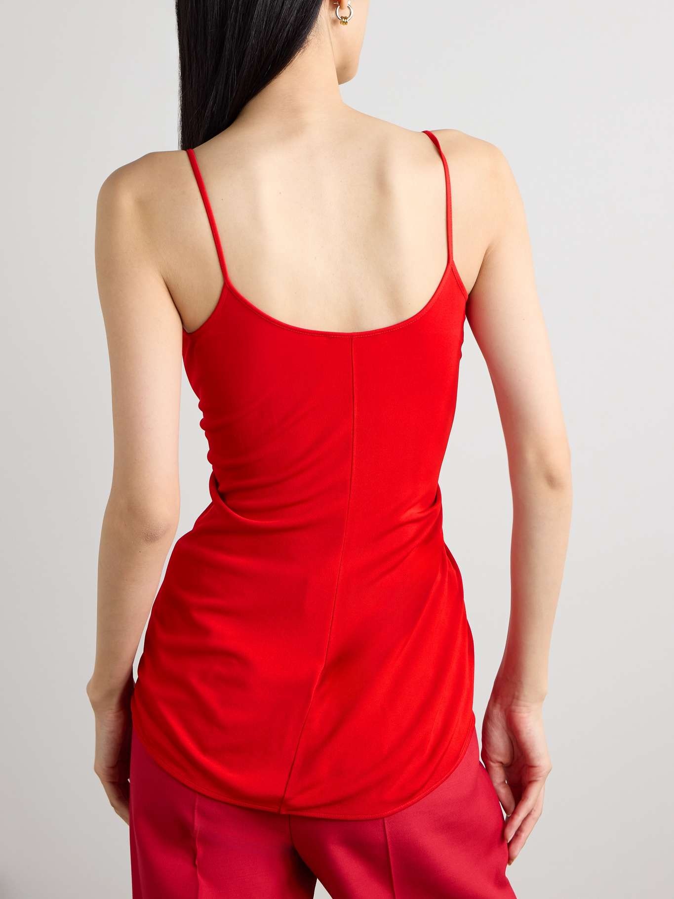 Appliquéd draped crepe camisole - 3