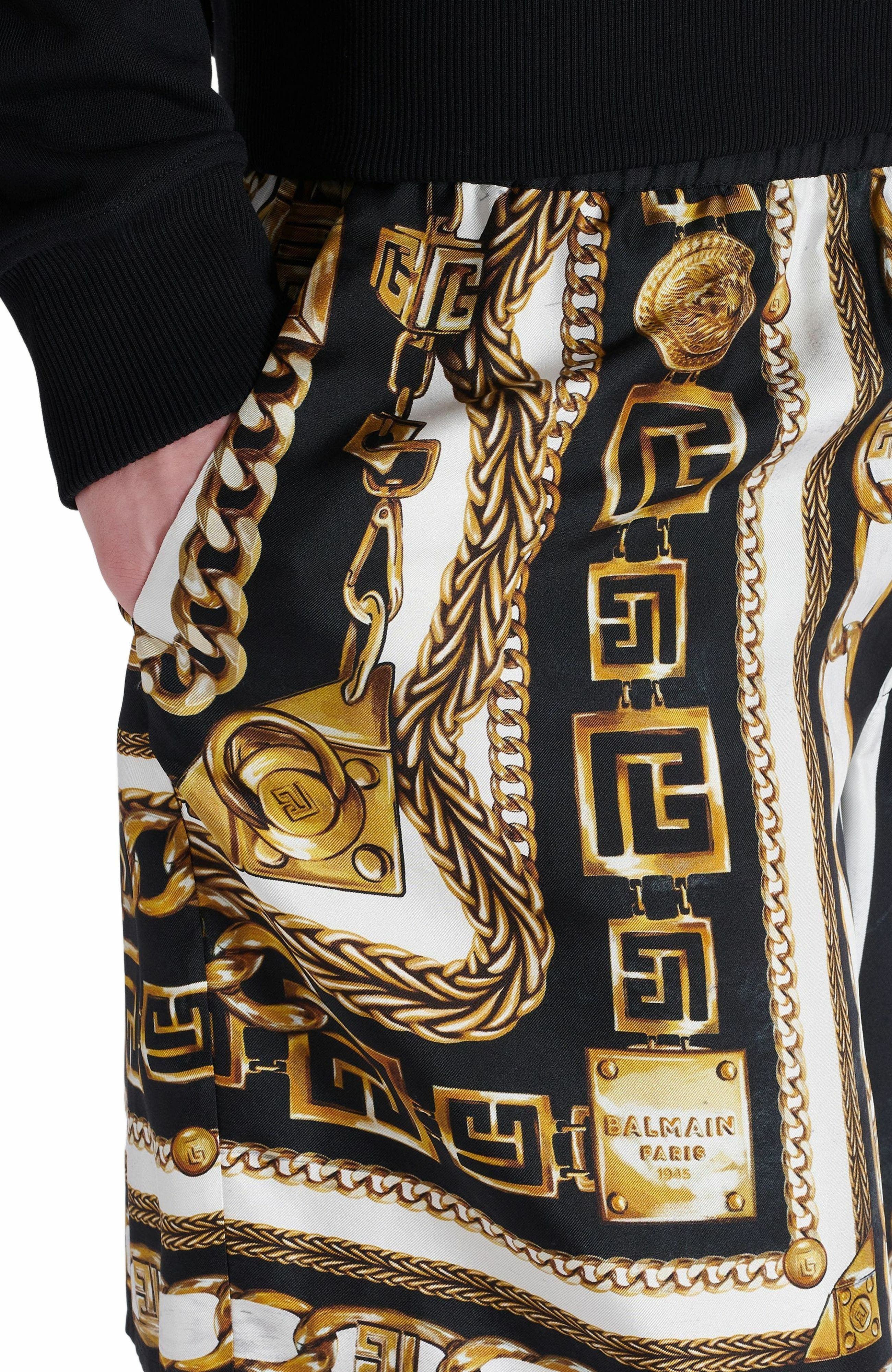 Balmain Slinky printed shorts with Foulard Chaînes pattern in Multicolor at Nordstrom - 6