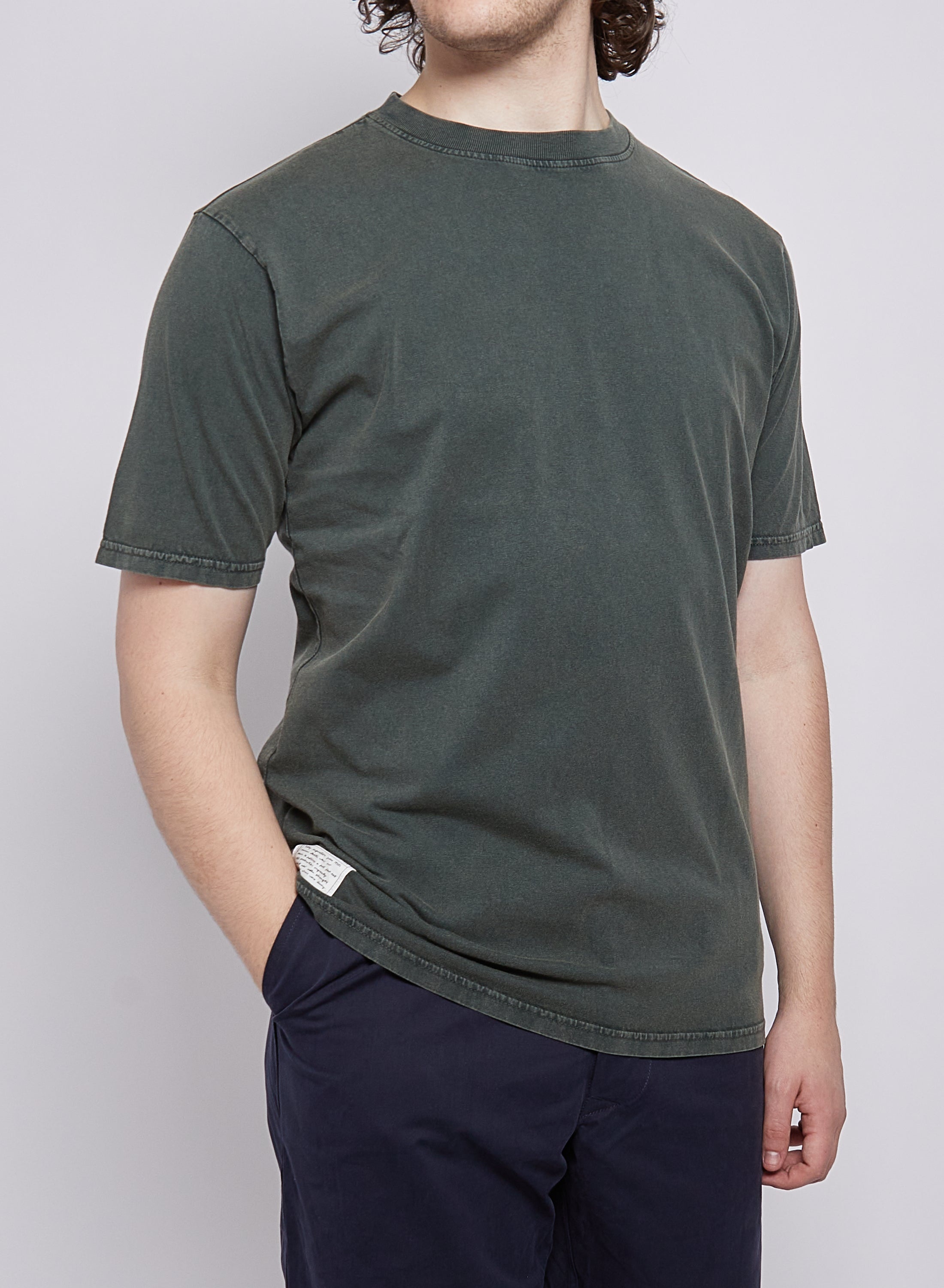 Classic Relaxed Fit Tee in Stone Wash Green - 3