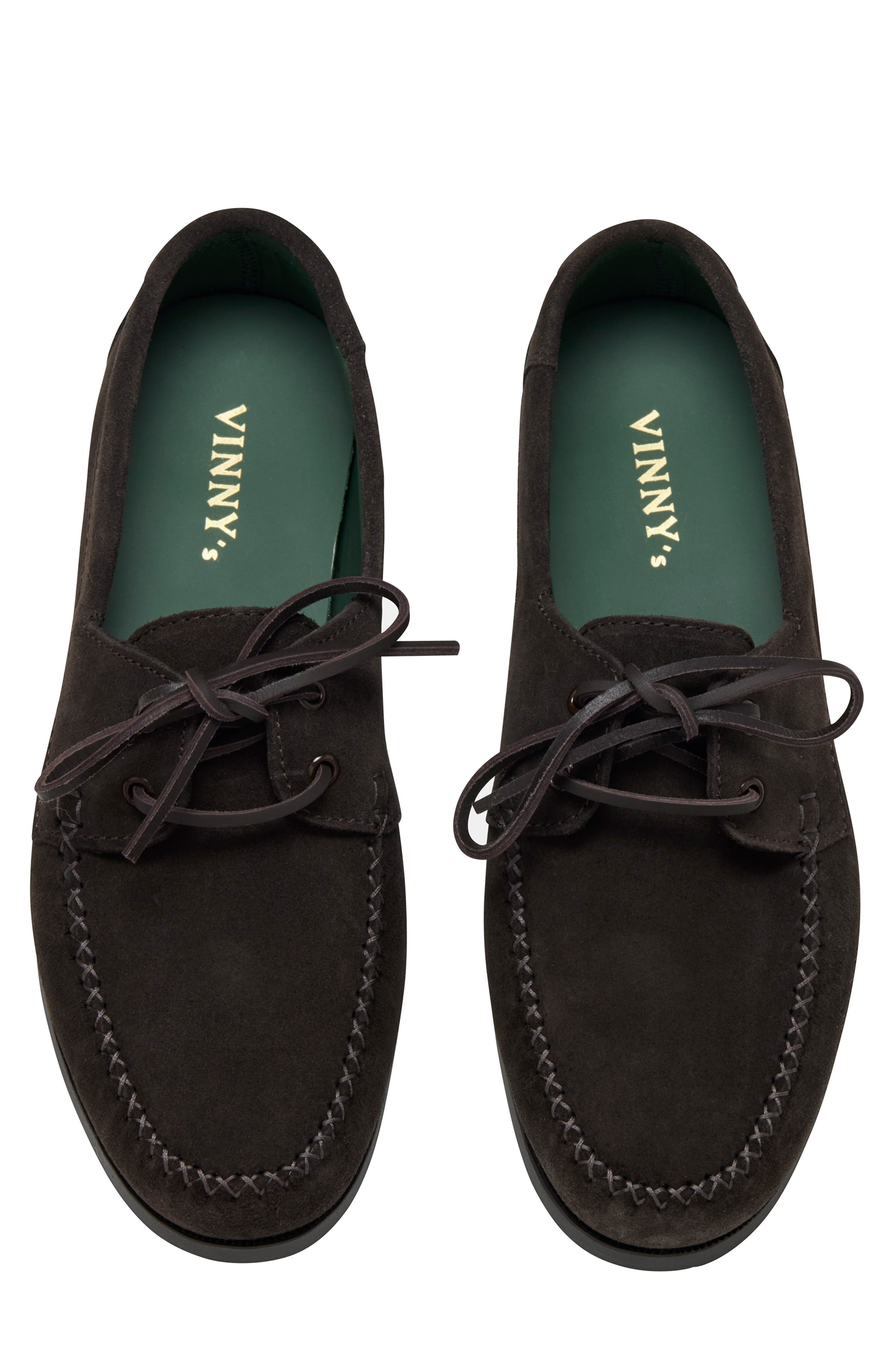 VINNY'S Boatman Boat Shoe in Dark Brown Suede at Nordstrom - 4