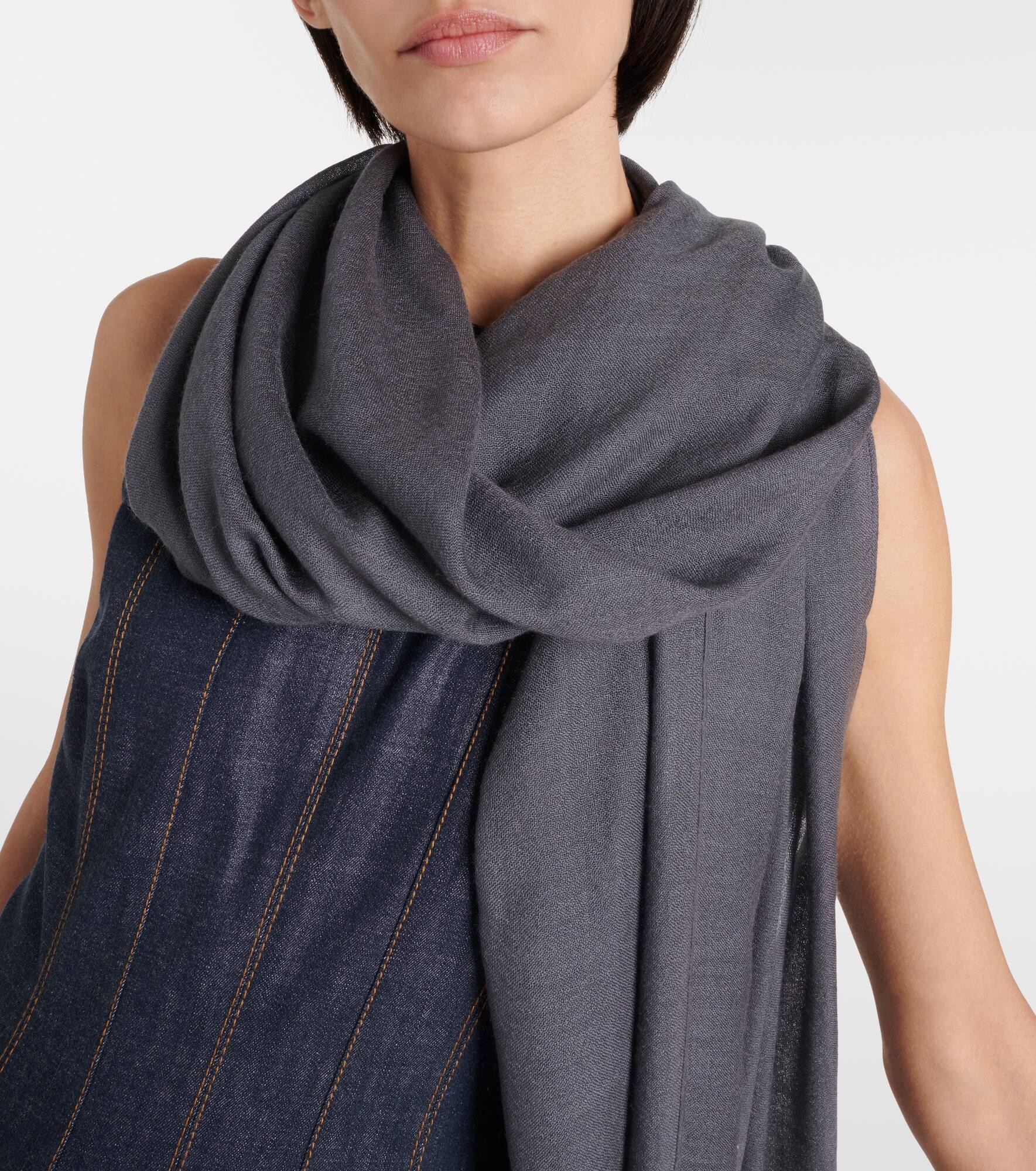 Cashmere and silk scarf - 3