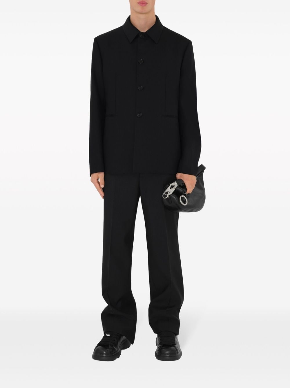 button-down wool tailored jacket - 2