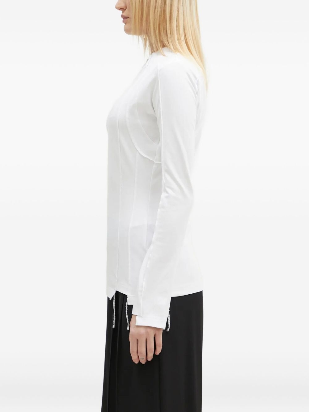 exposed-seam long-sleeve T-shirt - 3