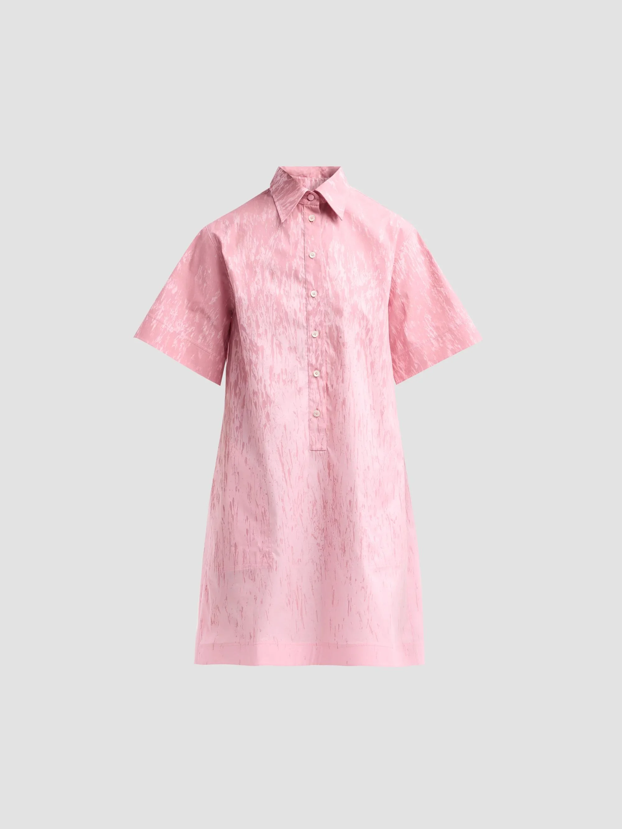 Women's Stretch-Cotton Poplin Shirtdress - Multi Pink - 1