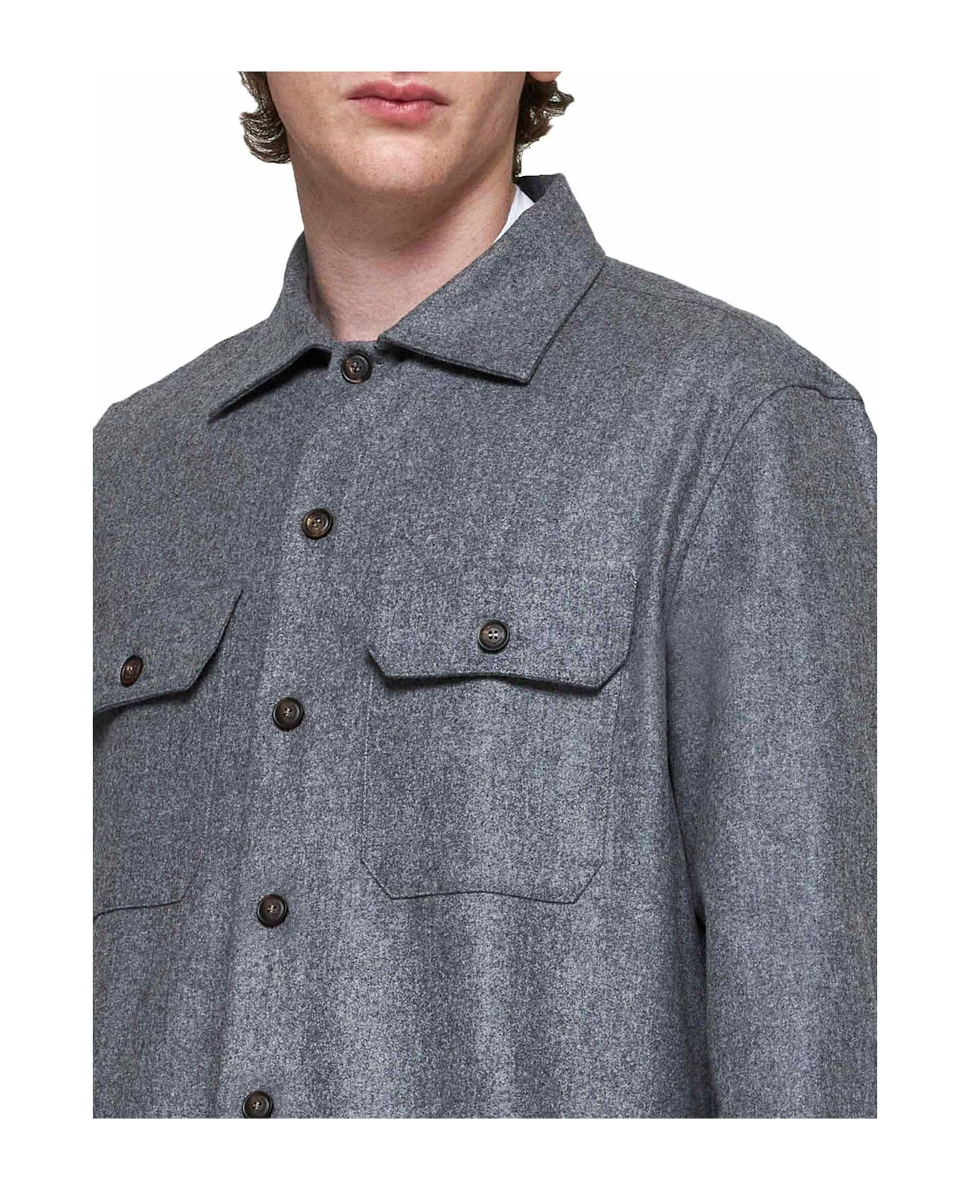 Flap Pocket Long-sleeved Shirt - 5