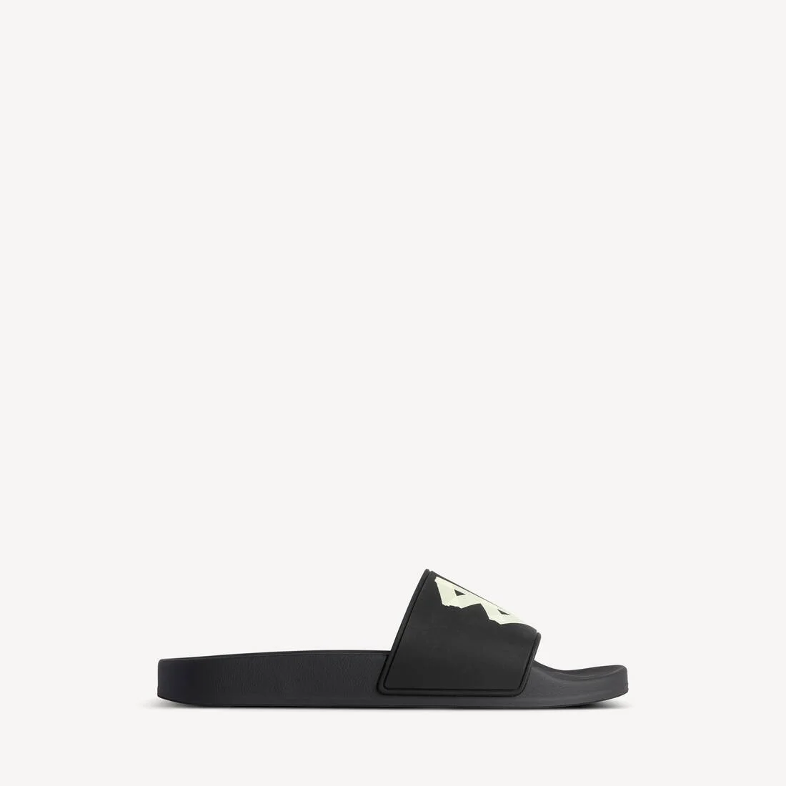Men's Pool Slide Sandal in Black/yellow - 1