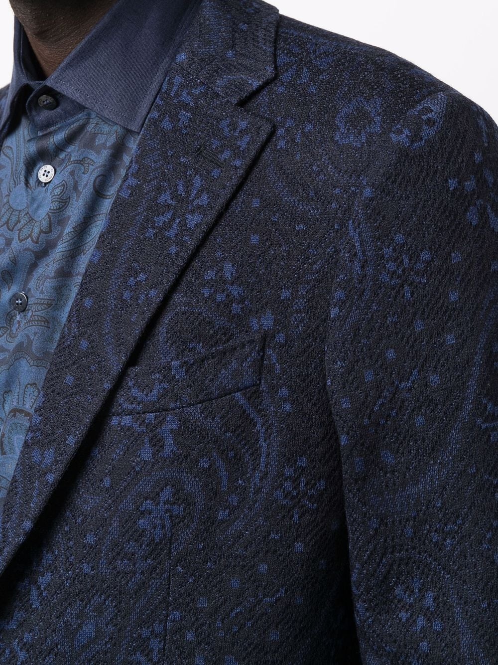 paisley jacquard wool blazer - 5