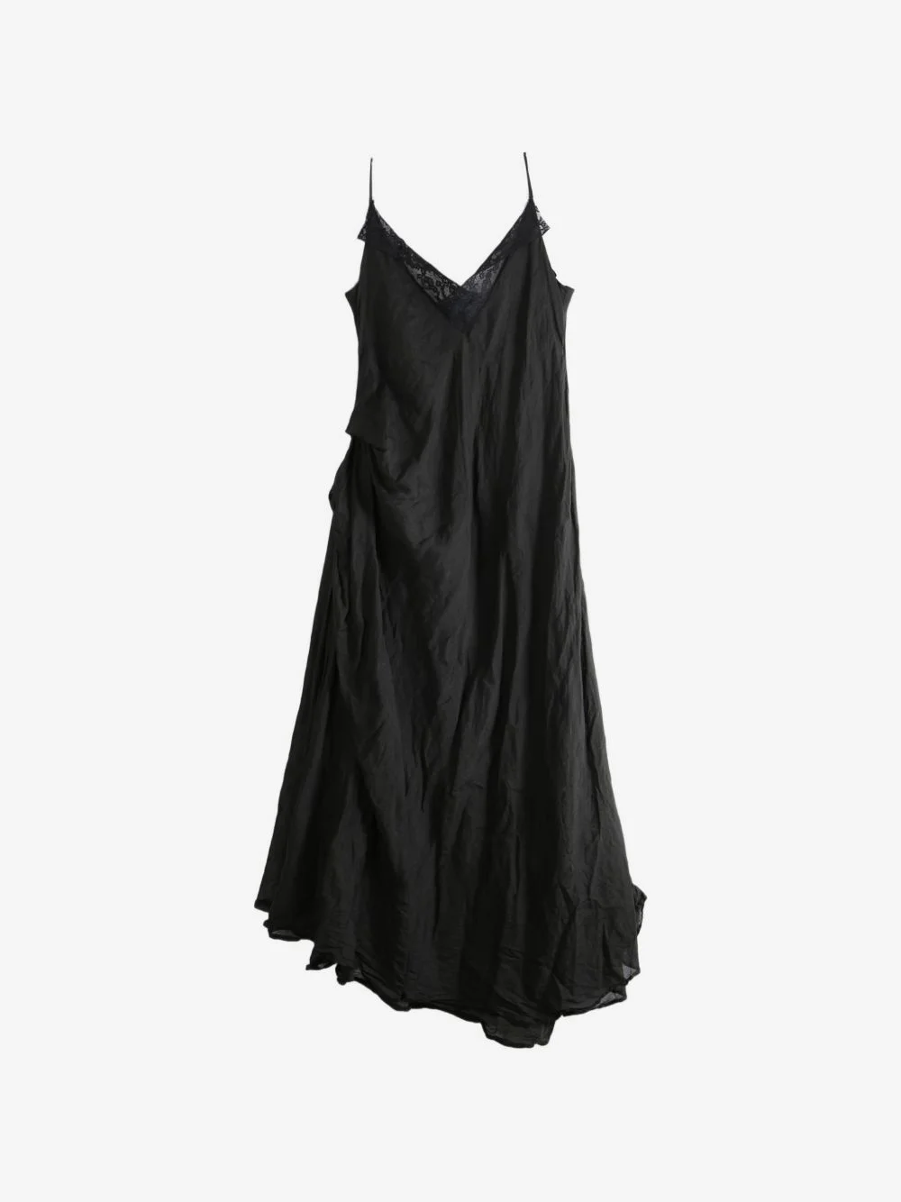 lace-trim gathered dress - 1
