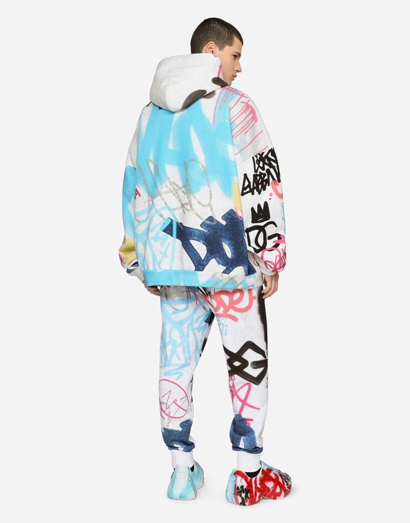 Dolce & Gabbana Hoodie with spray-paint graffiti print outlook