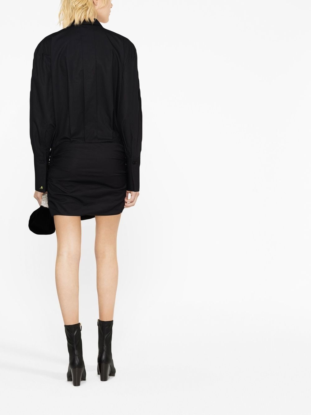 asymmetric-hem shirt dress - 4