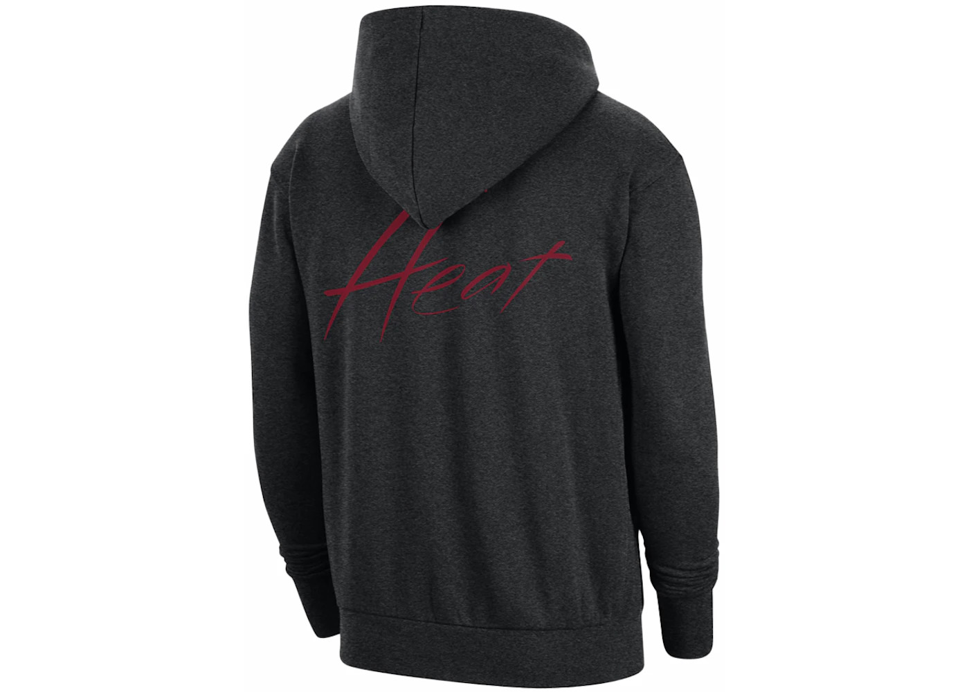 Nike NBA Miami Heat Courtside Fleece Loose Fit Hoodie Black Heather/Tough Red - 2