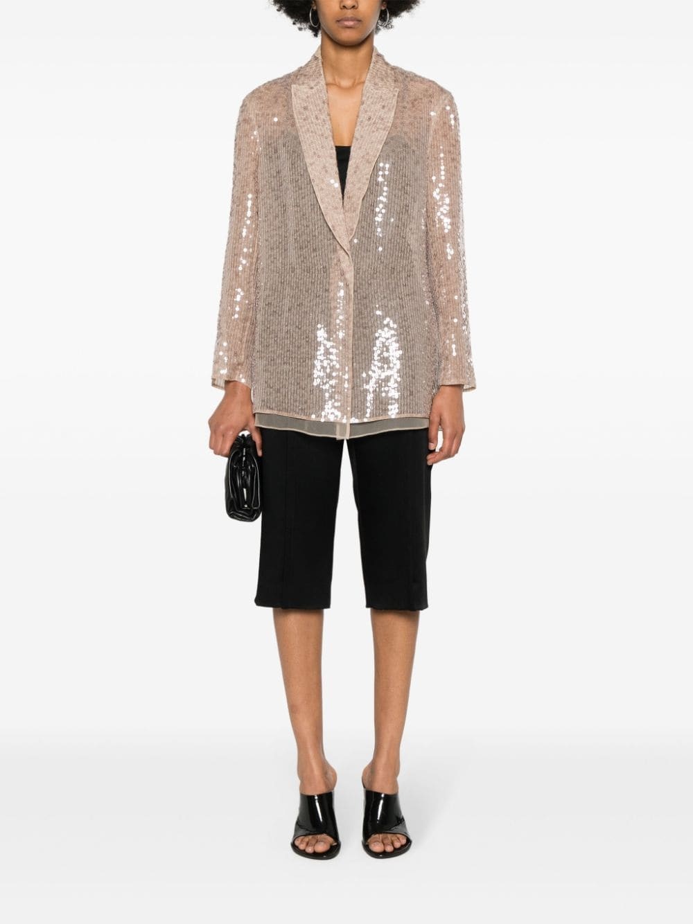 single-breasted sequin blazer - 2