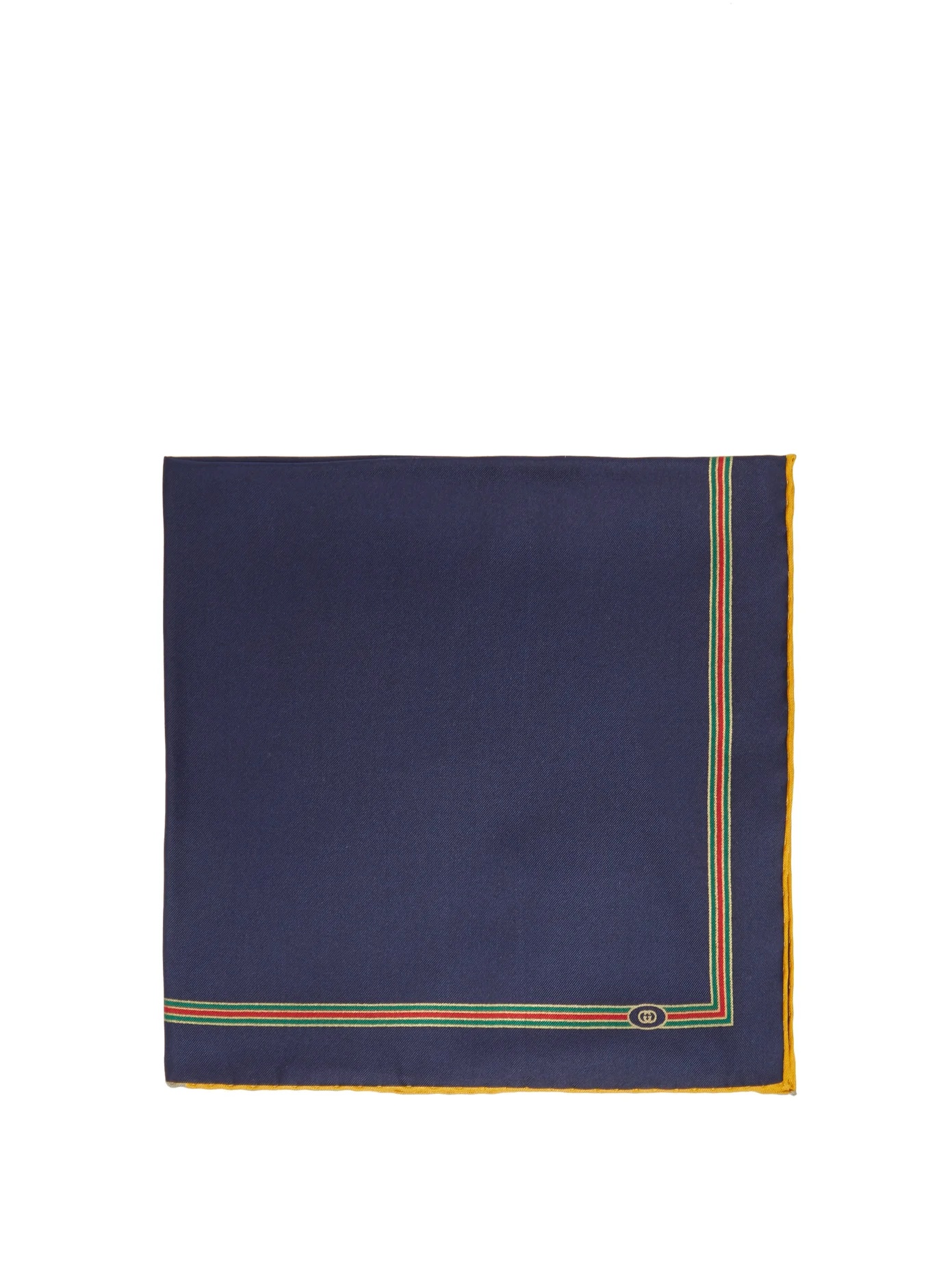 Web-striped silk-faille pocket square - 1